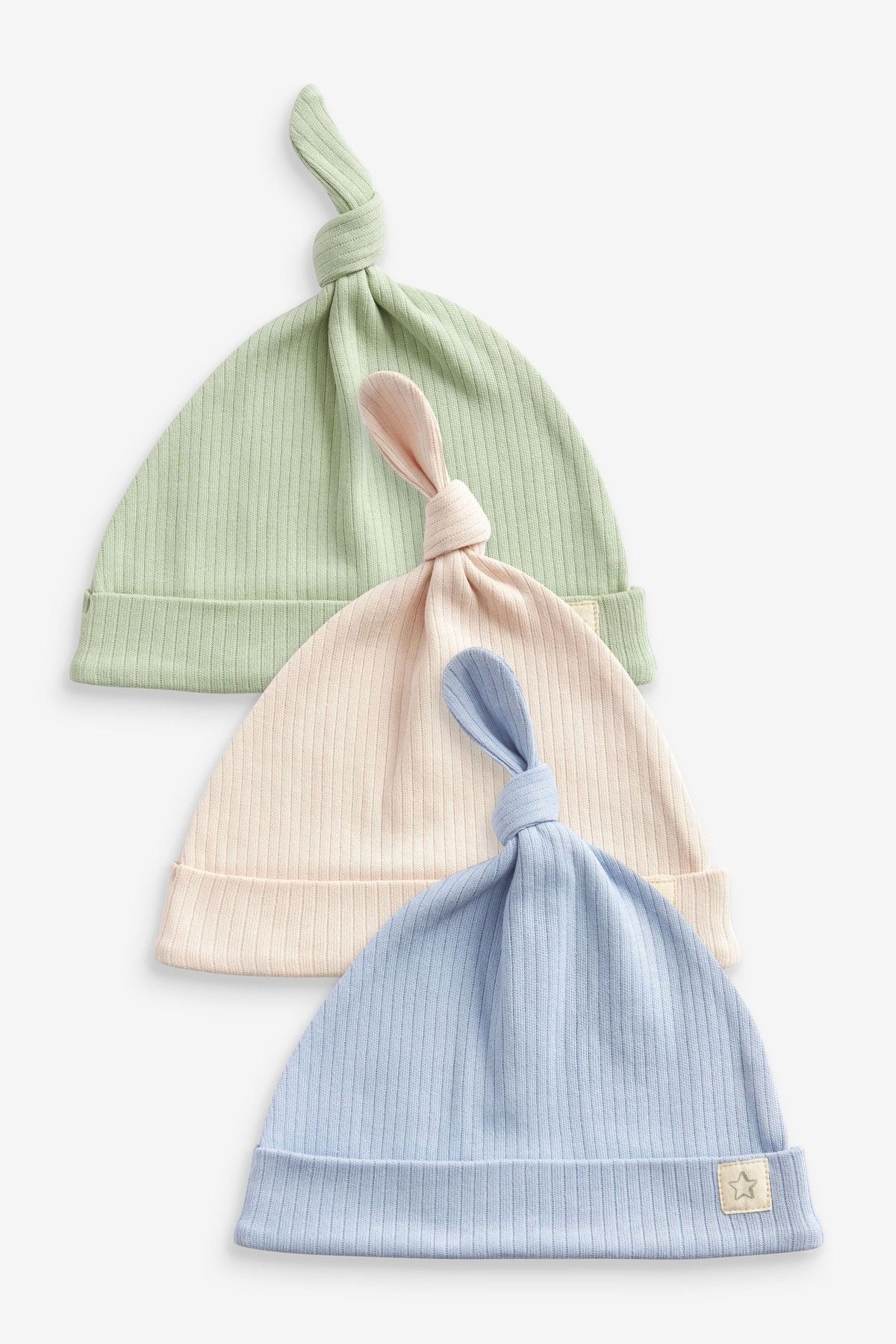 Next Baby کلاه سه تکه سبز آبی نخی نوزادی