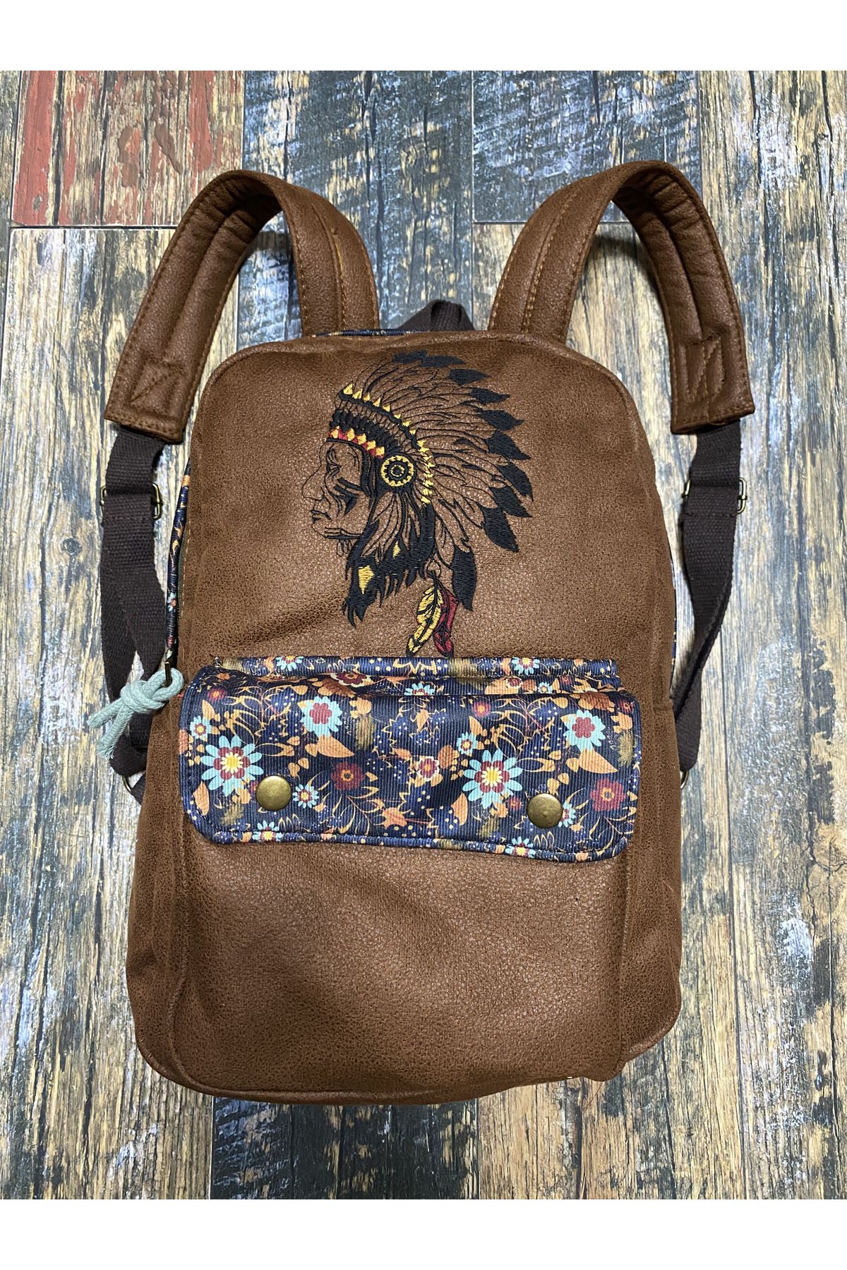 Street Bag Rucsac De Călătorie Zilnic, Etnic, Autentic, Boem, Cu Broderie Nativ Americană Unisex - One Size