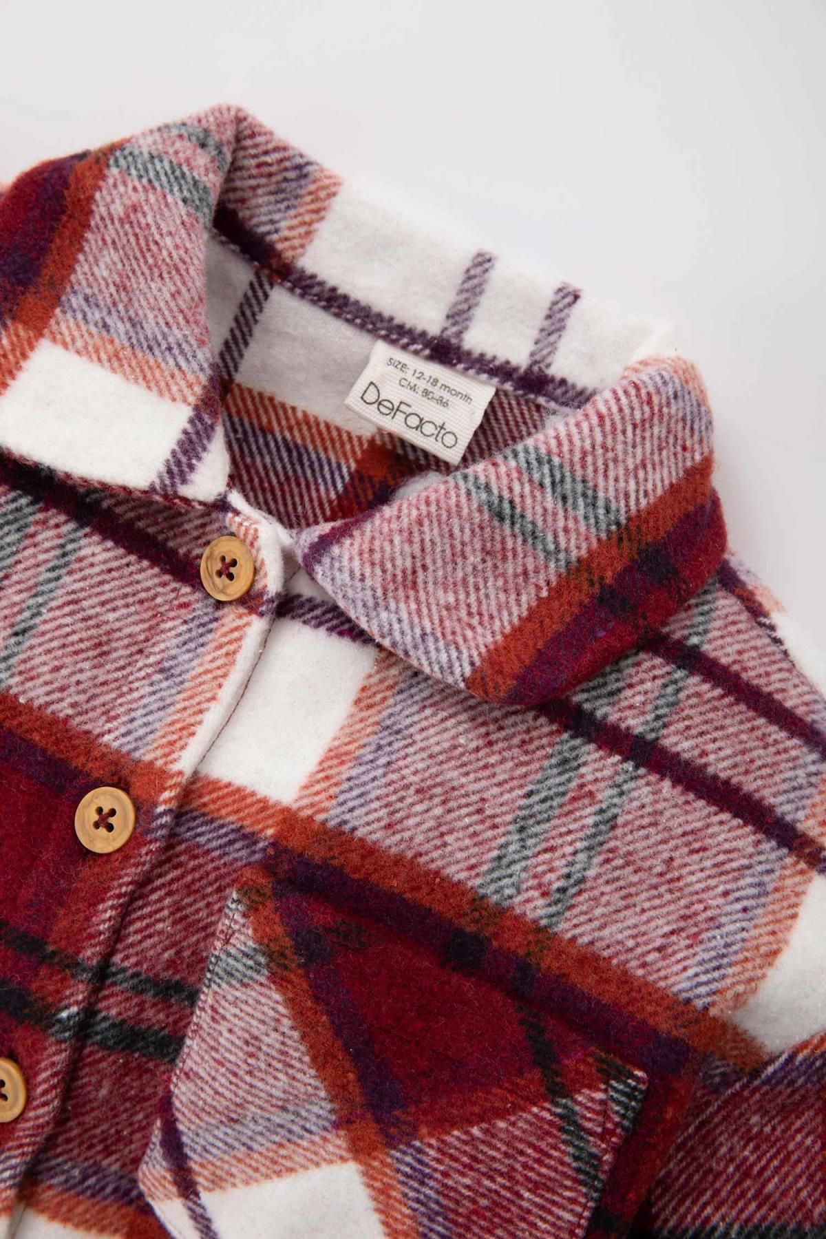 Defacto Baby Girl Flannel Long Sleeve Shirt Trendyol