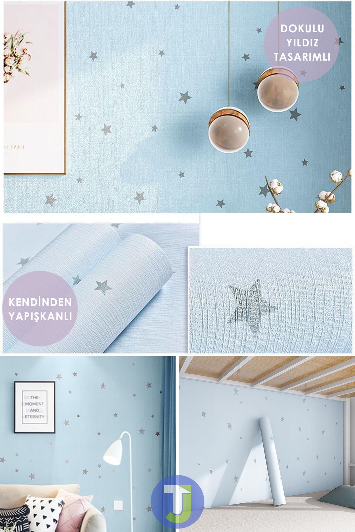 Technojet-Self Adhesive Star Look Kitchen Wall Cabinet Kids Room Covering 60X100cm 2