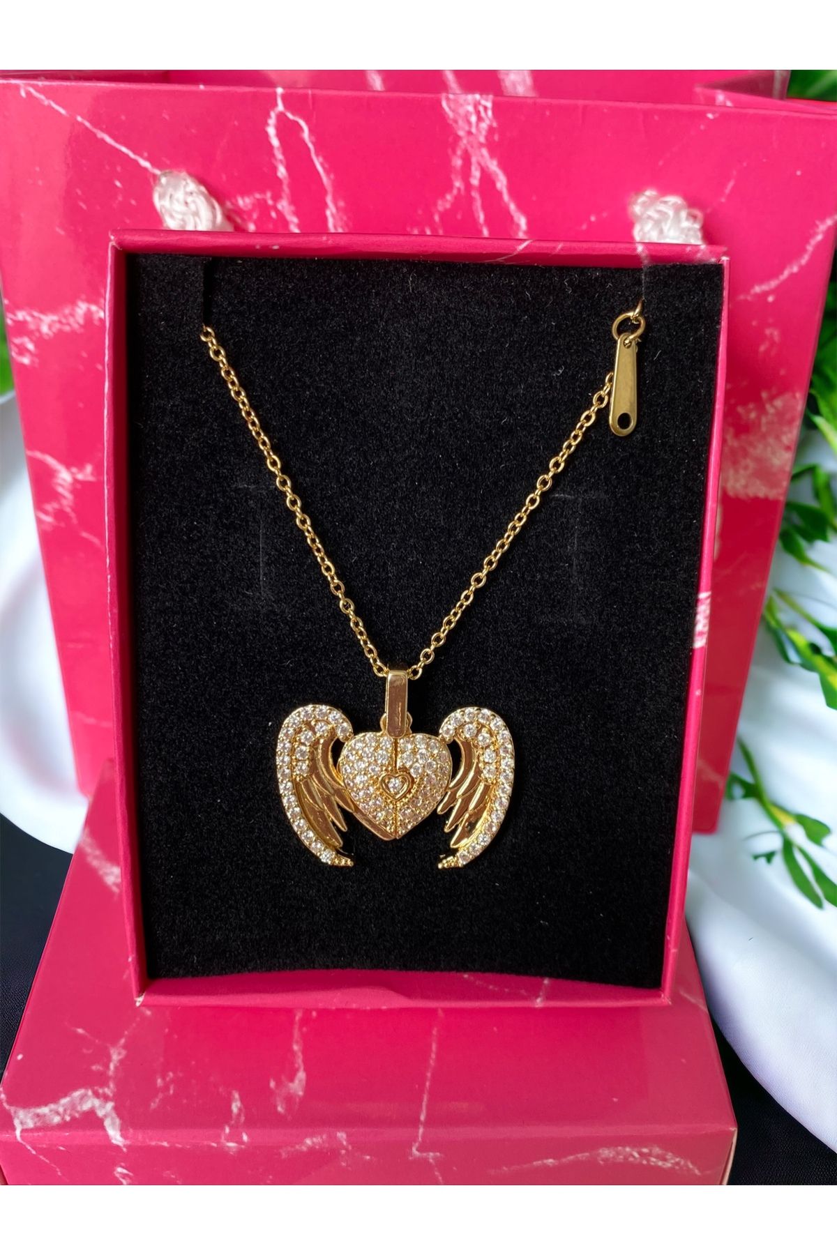 NN JEWELLERY Steel Necklace with Tarnish Resistant Wing Figure 2 Years Importer Warranty