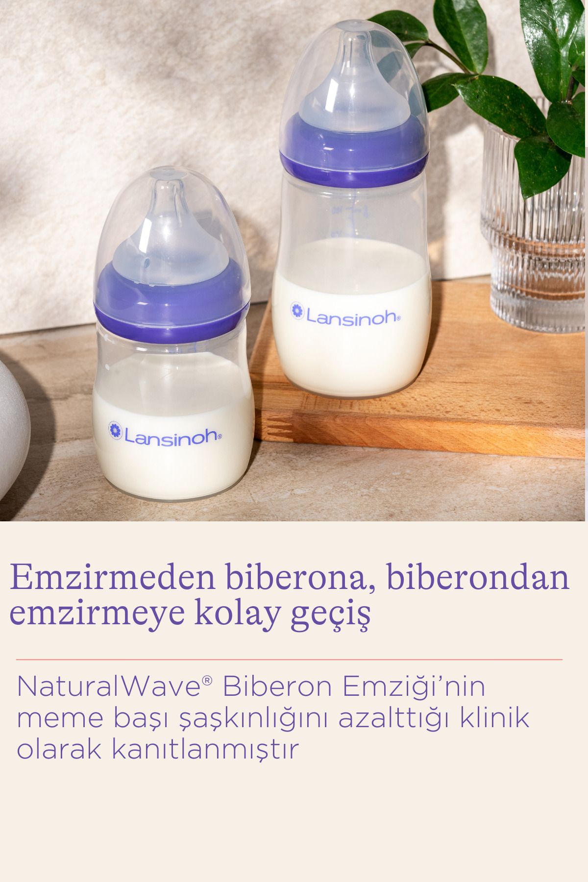 Lansinoh Biberon ve NaturalWave Biberon Emziği 160 ml