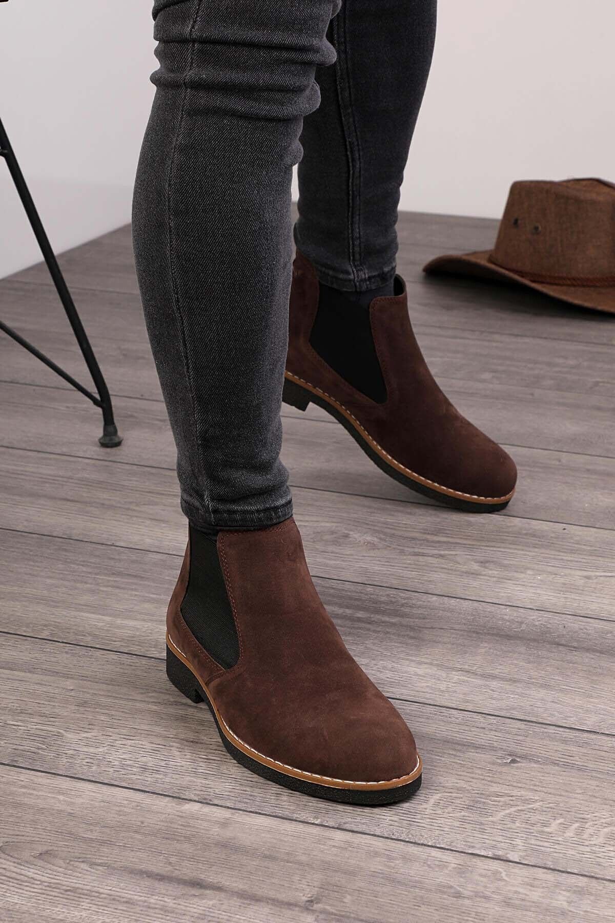 Dark brown flat sales boots
