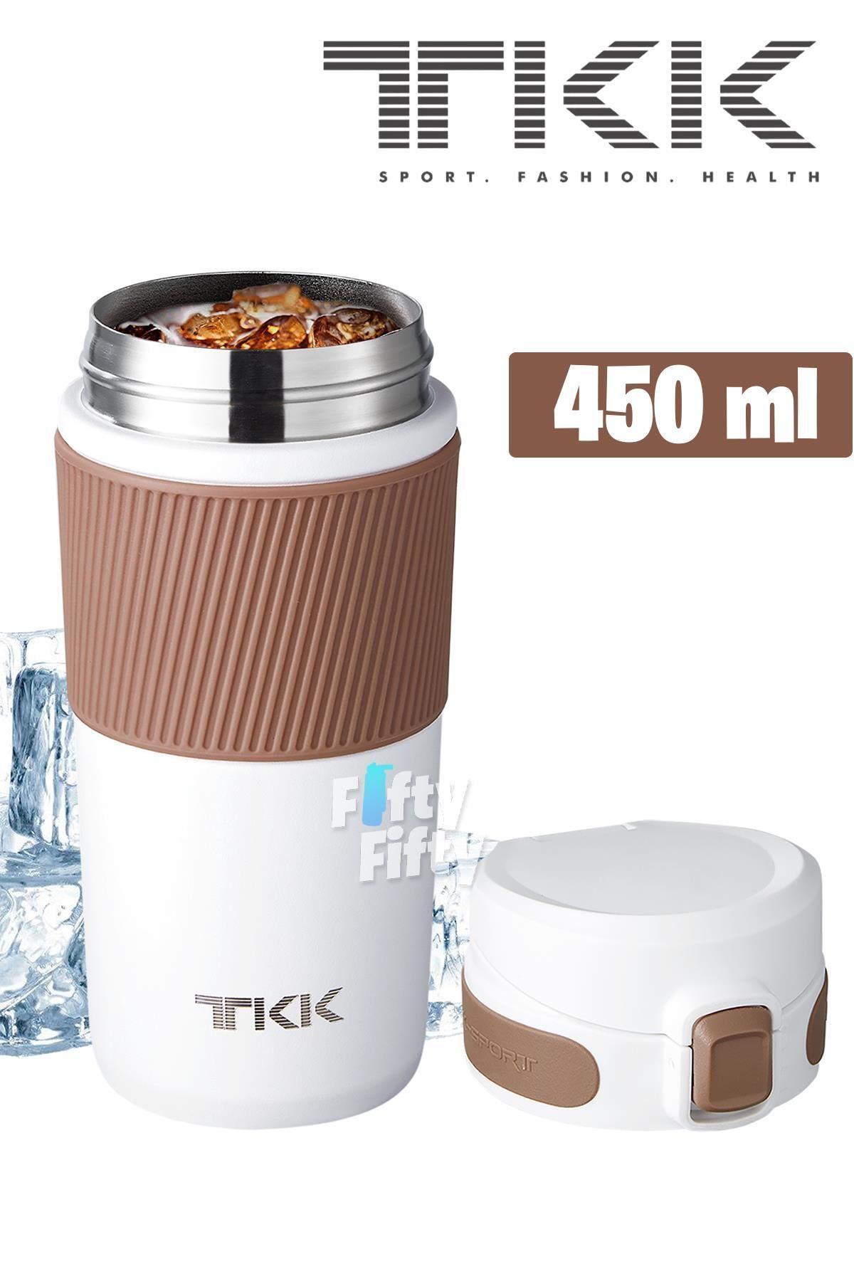 فلاسک سفید فنجان قهوه لیوان فولادی TKK 450 میل تا 6 ساعت عایق استیلر Thermos 2001 Vagonlife