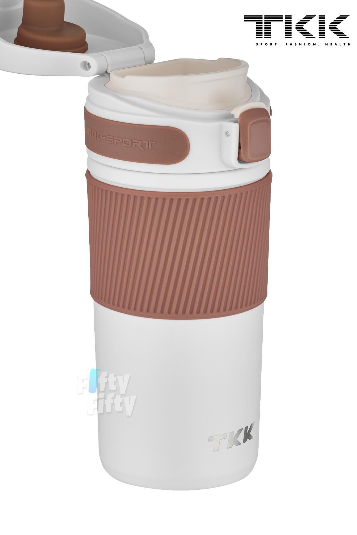 فلاسک سفید فنجان قهوه لیوان فولادی TKK 450 میل تا 6 ساعت عایق استیلر Thermos 2001 Vagonlife