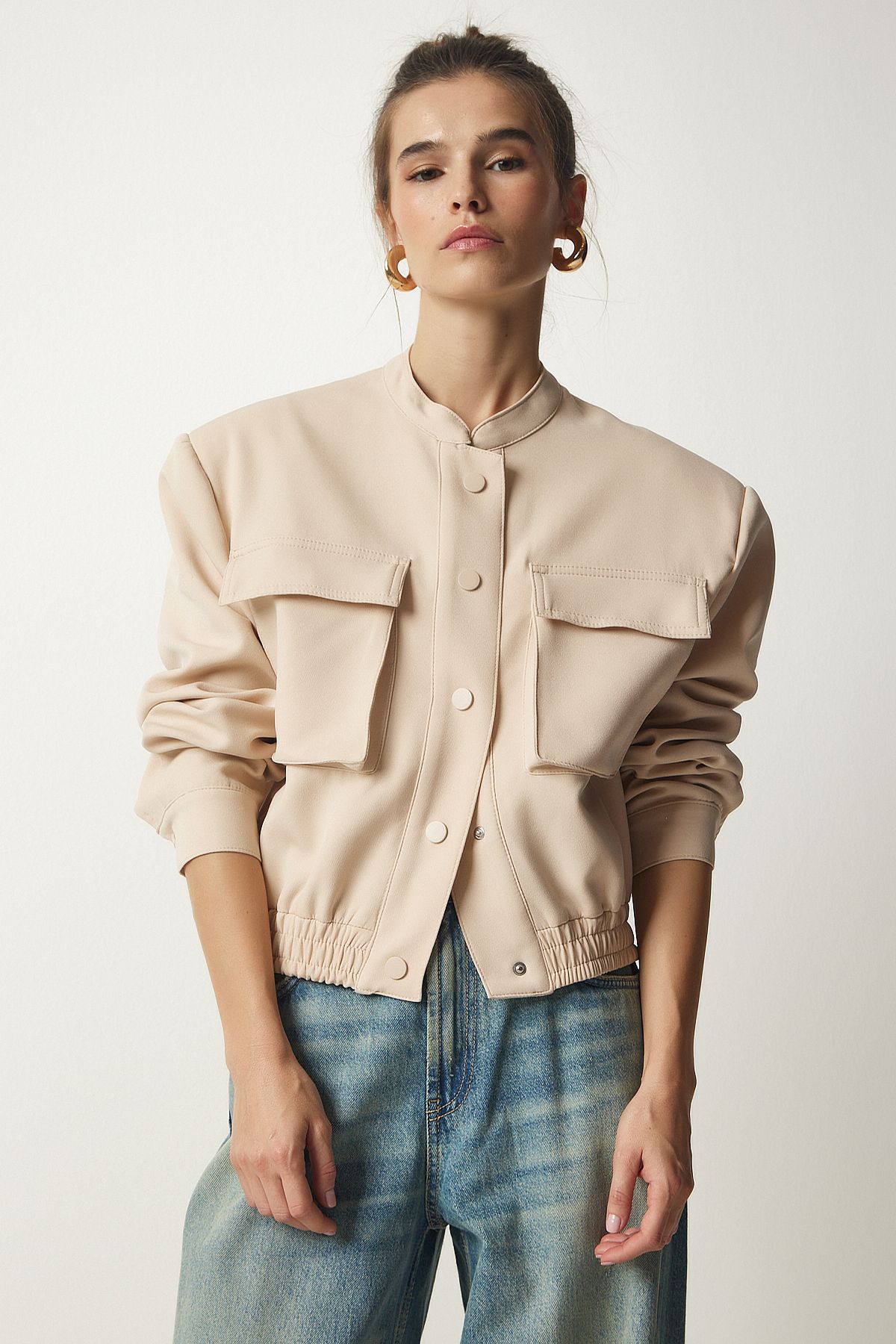 Beige utility jacket clearance