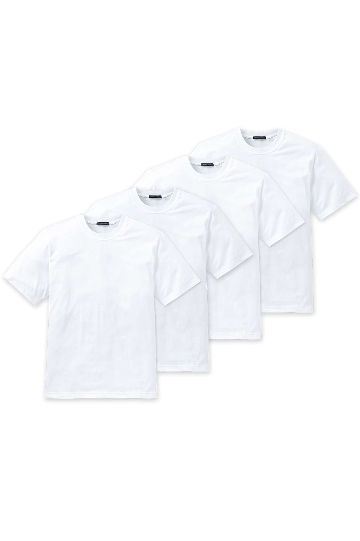 Schiesser Herren American Arm, Rundhals 1/2 Pack Unterhemd, T-Shirt 4er - Trendyol 