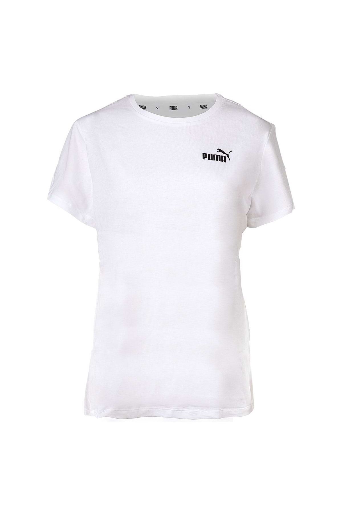 Puma Damen T-Shirt - Essentials Small Logo Tee PLUS, Rundhals, Kurzarm, uni  - Trendyol