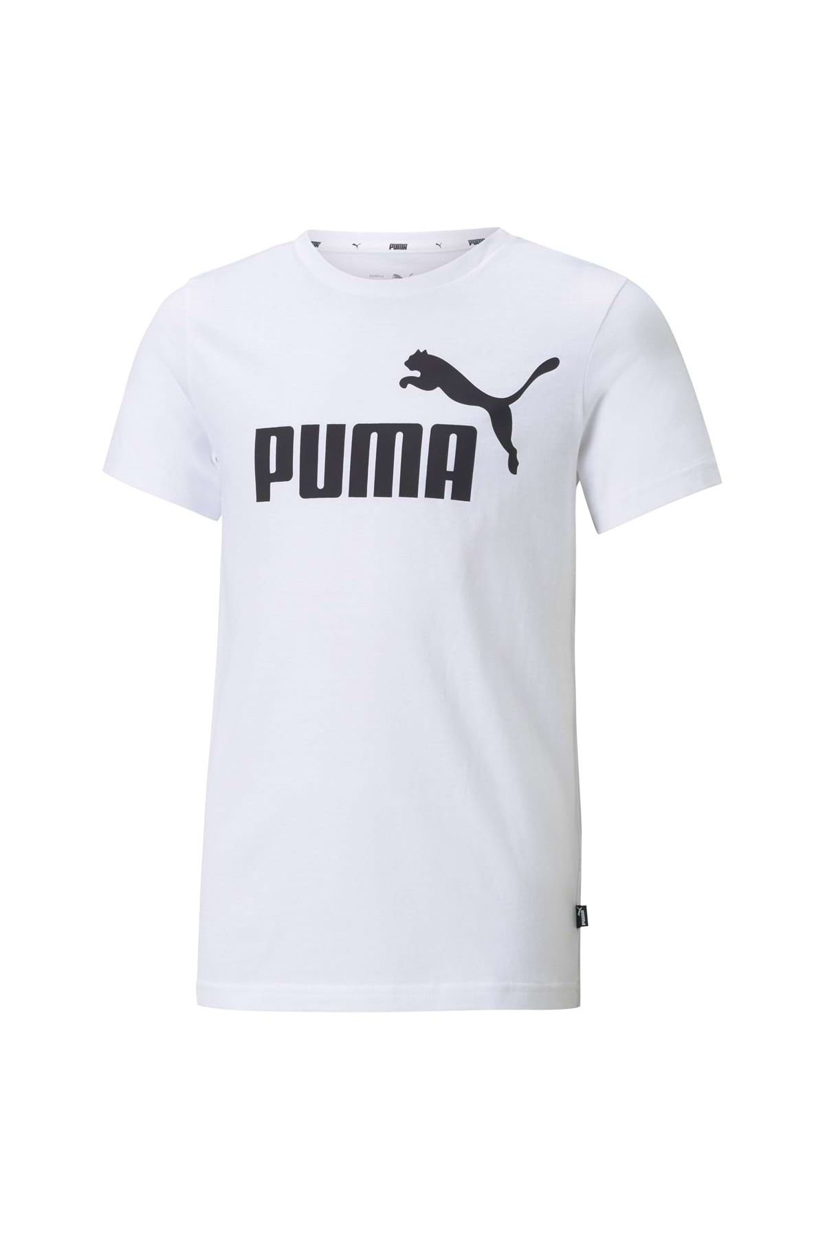 Puma Jungen T-Shirt - Baumwolle, einfarbig, Logo-Print, Rundhals - Trendyol