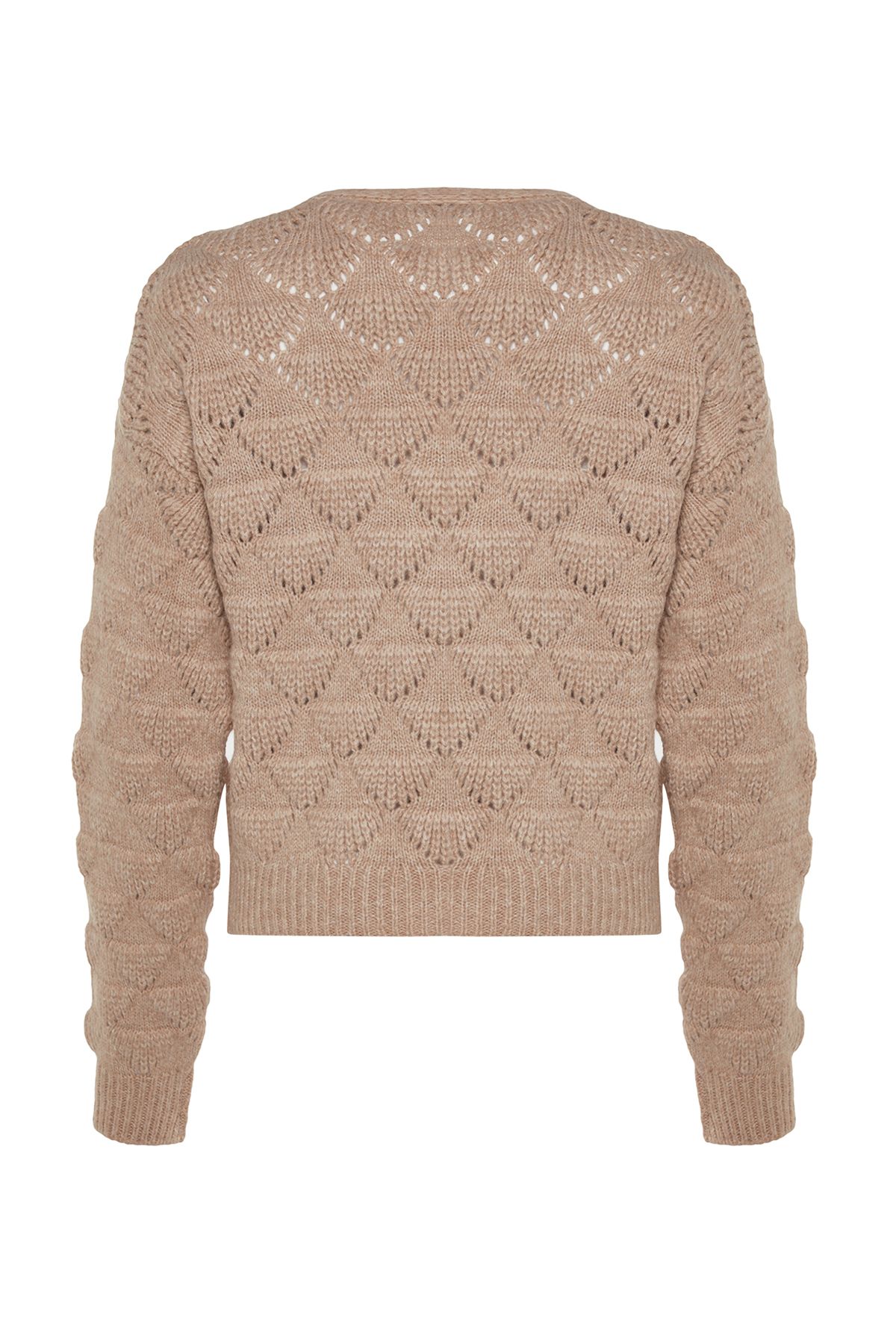 Trendyol Collection-Perforierte Nerz-Strickjacke mit V-Ausschnitt - TWOAW24HI00311 8