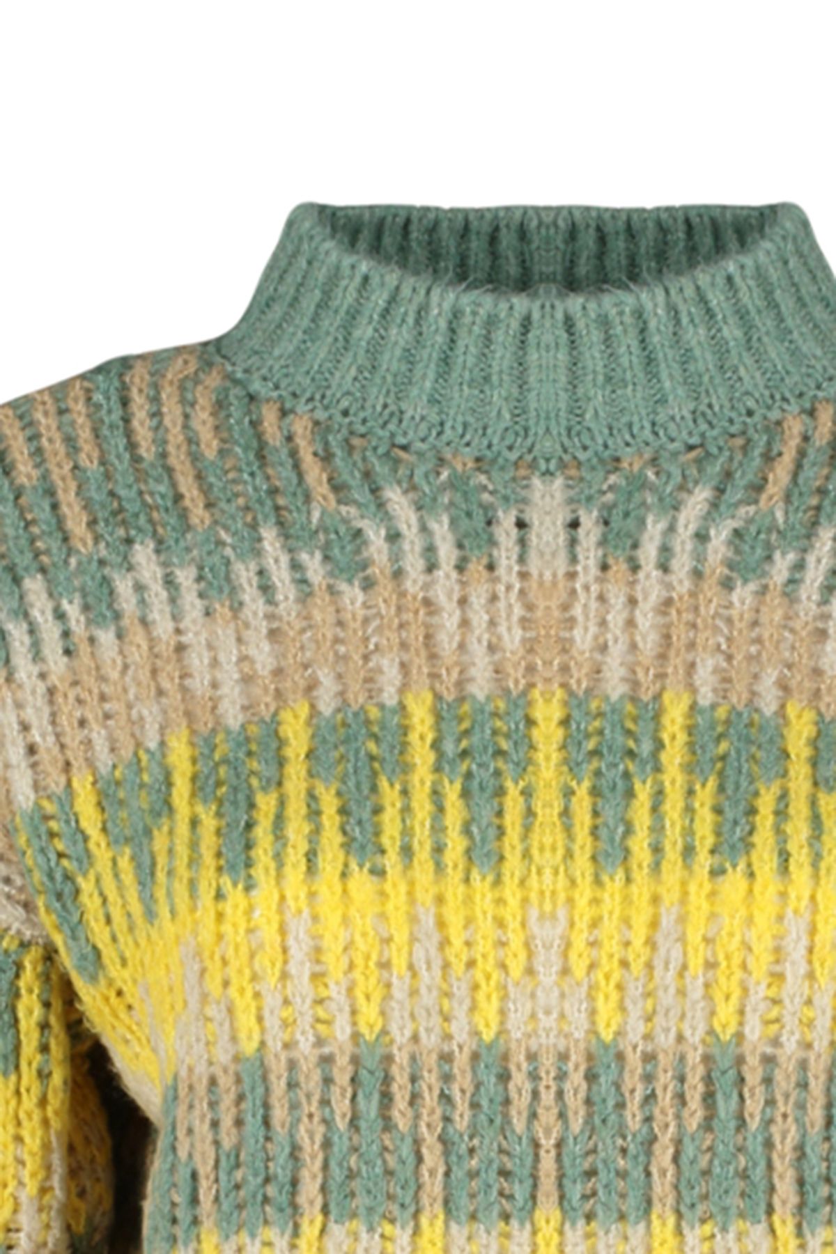 Trendyol Collection-Green Thick Stand Collar Crop Knitwear Sweater - Soft Texture Twoaw24Kz00688 10