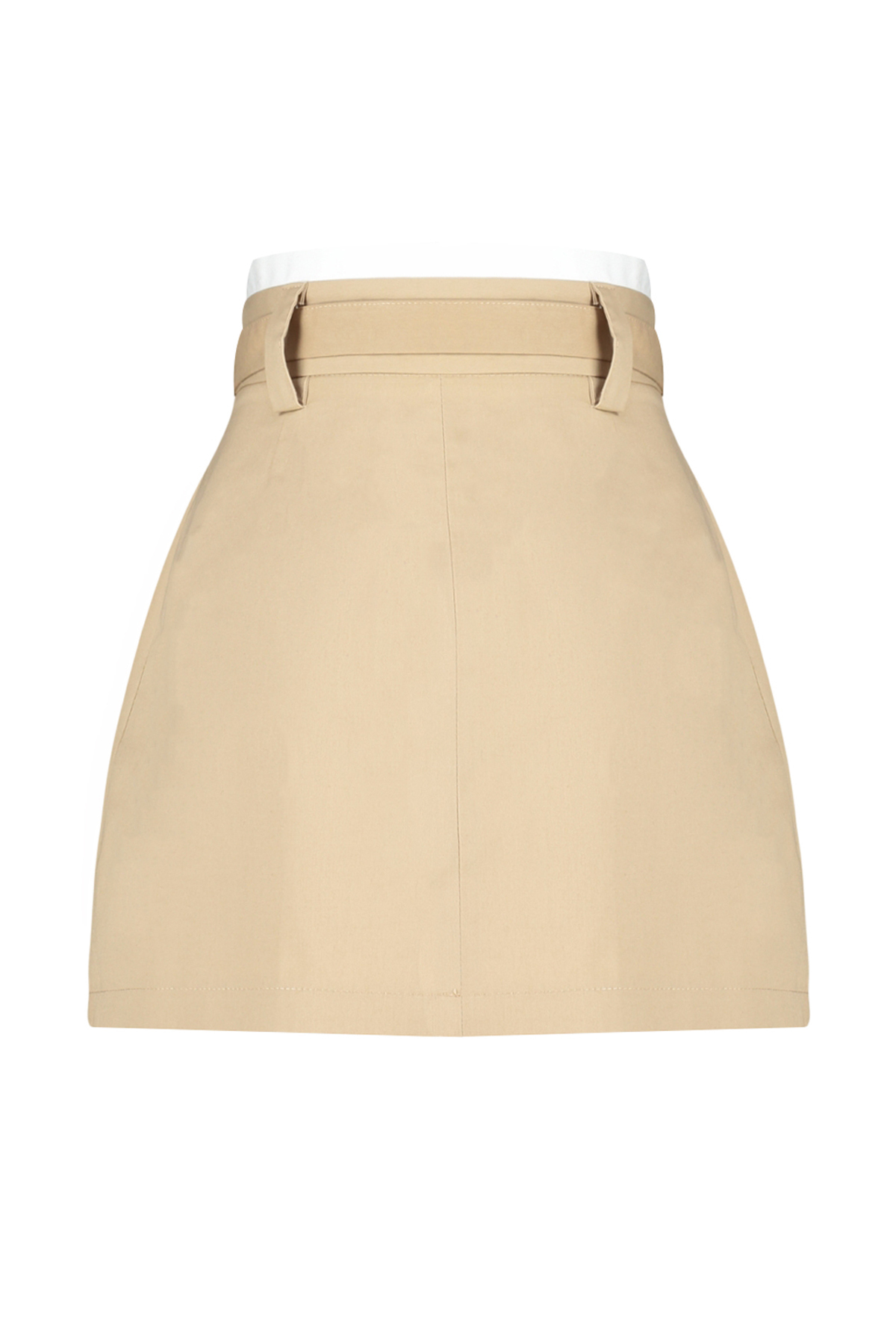 Trendyolmilla  Bej Çift Kemer Detaylı Pileli Mini Dokuma Etek TWOAW24ET00079 - Görsel 11