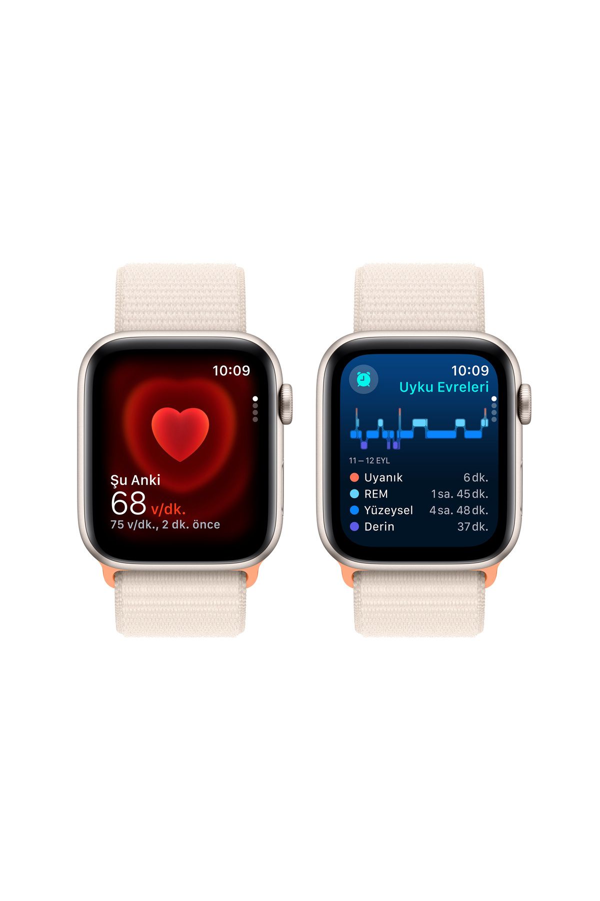 Apple Watch SE GPS Cellular 44mm Y ld z I Aluminyum Kasa ve Y ld z I Spor Loop