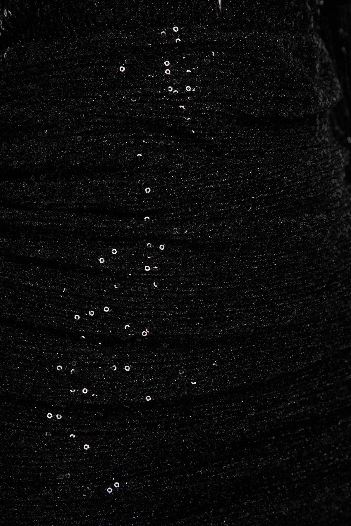 Trendyol Collection-Černé, přiléhavé, třpytivé detaily z kovového drátu do V Flitrové krátké stylové večerní šaty Tpraw24El00159 9