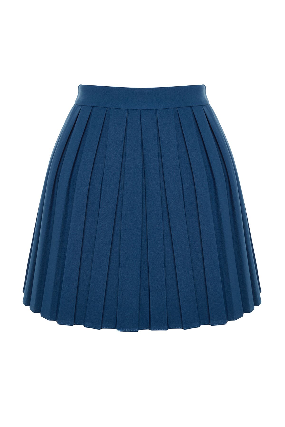 Trendyol Collection-Mini spódniczka tkana granatowa z zakładkami - TWOAW21ET0111 8