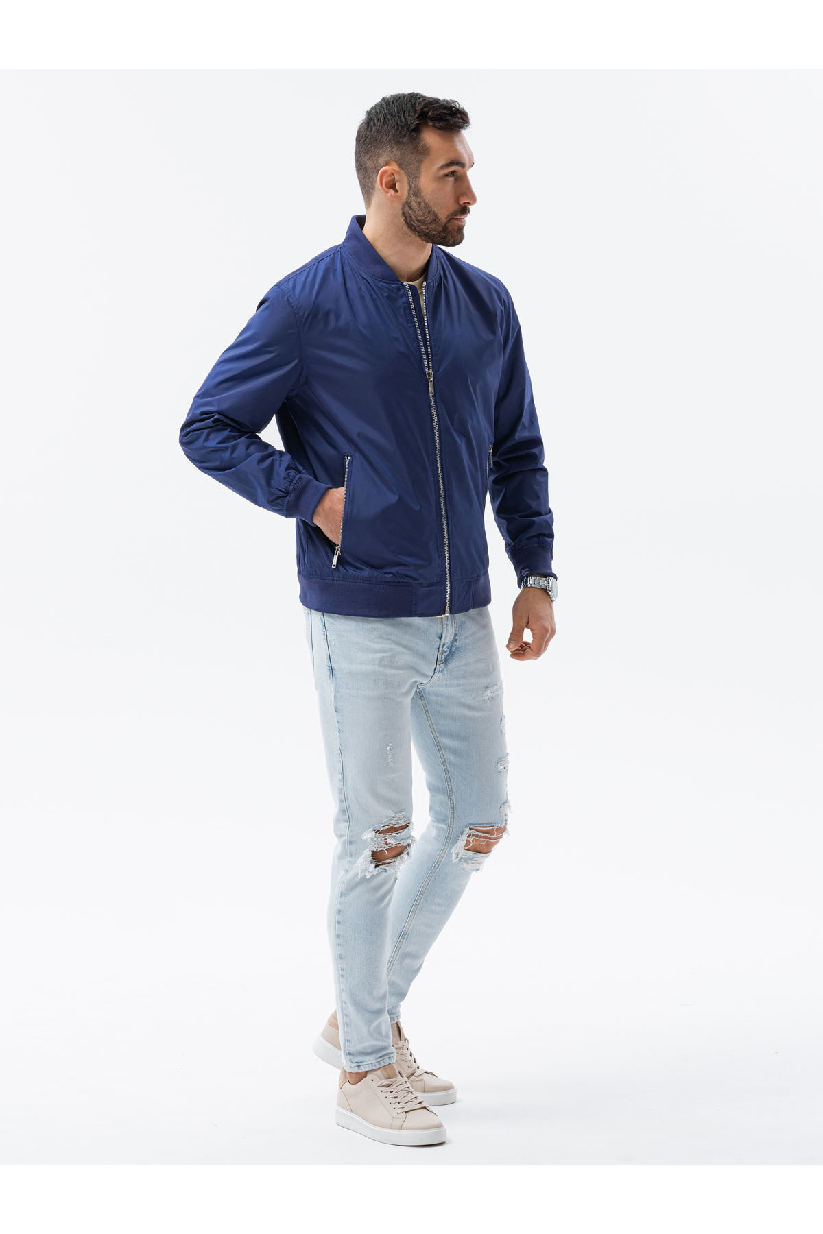 OMBRE-Béžová barva Overgangsbomberjacke - C439 4