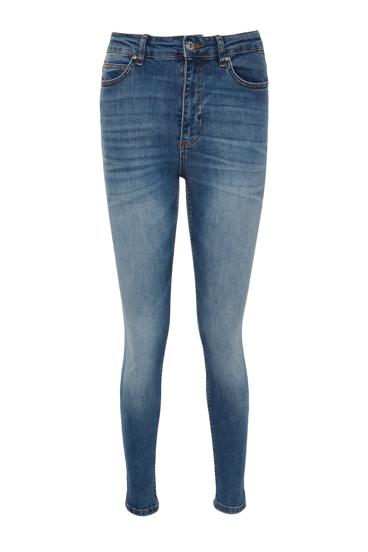 Trendyol Collection-Modré úzké džíny s normálním pasem TWOAW24JE00067 6