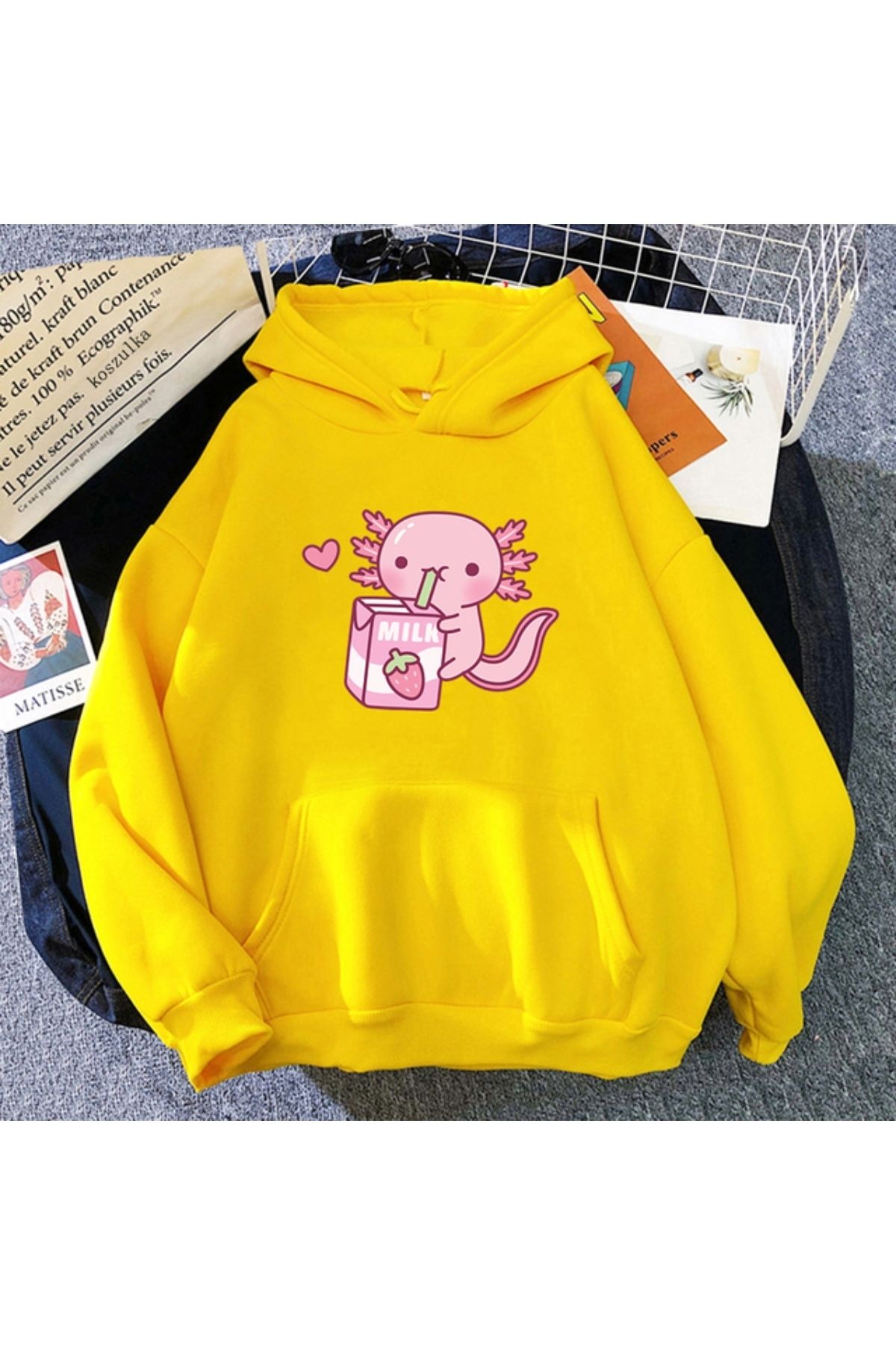 MAD COLLECT ON Sweatshirt Yellow Oversize Trendyol