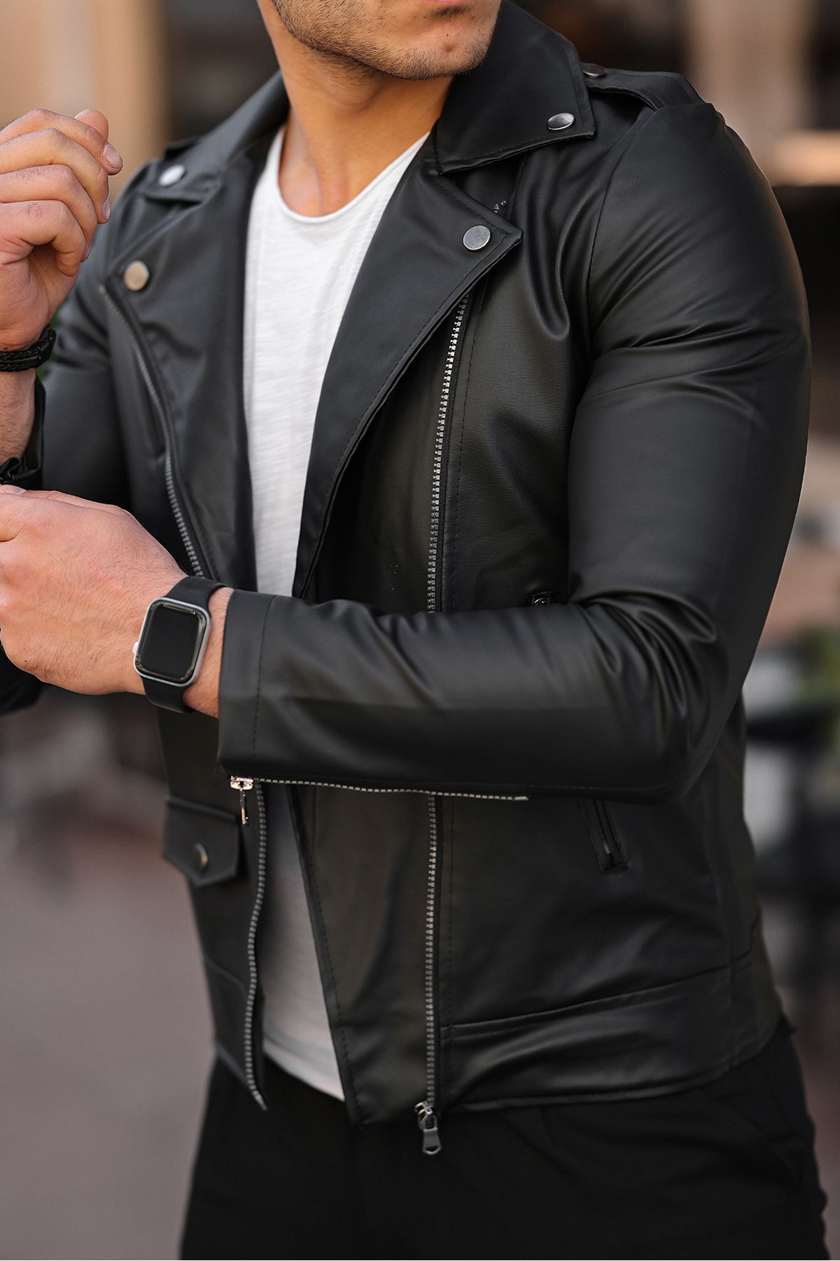 Jacket with discount diagonal zipper