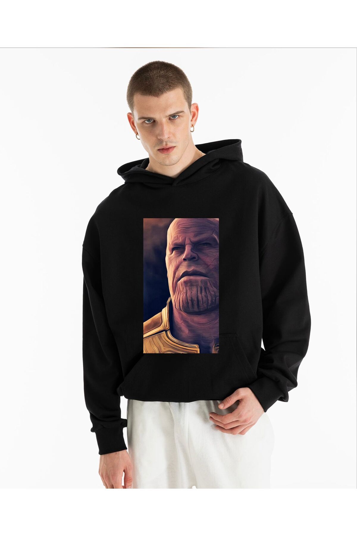 Luke Oens THANOS PRINTED SWEATSHIRT OVERSIZED HOODED 3 THREAD