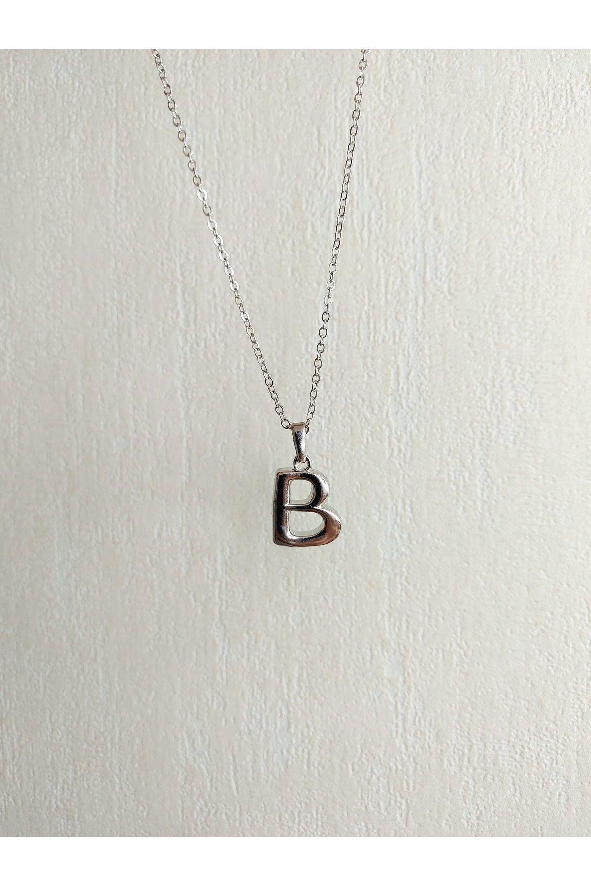 Alexis Carrel-Women's Silver Plated Balloon Letter B Necklace, Bubble Letter Necklace 4