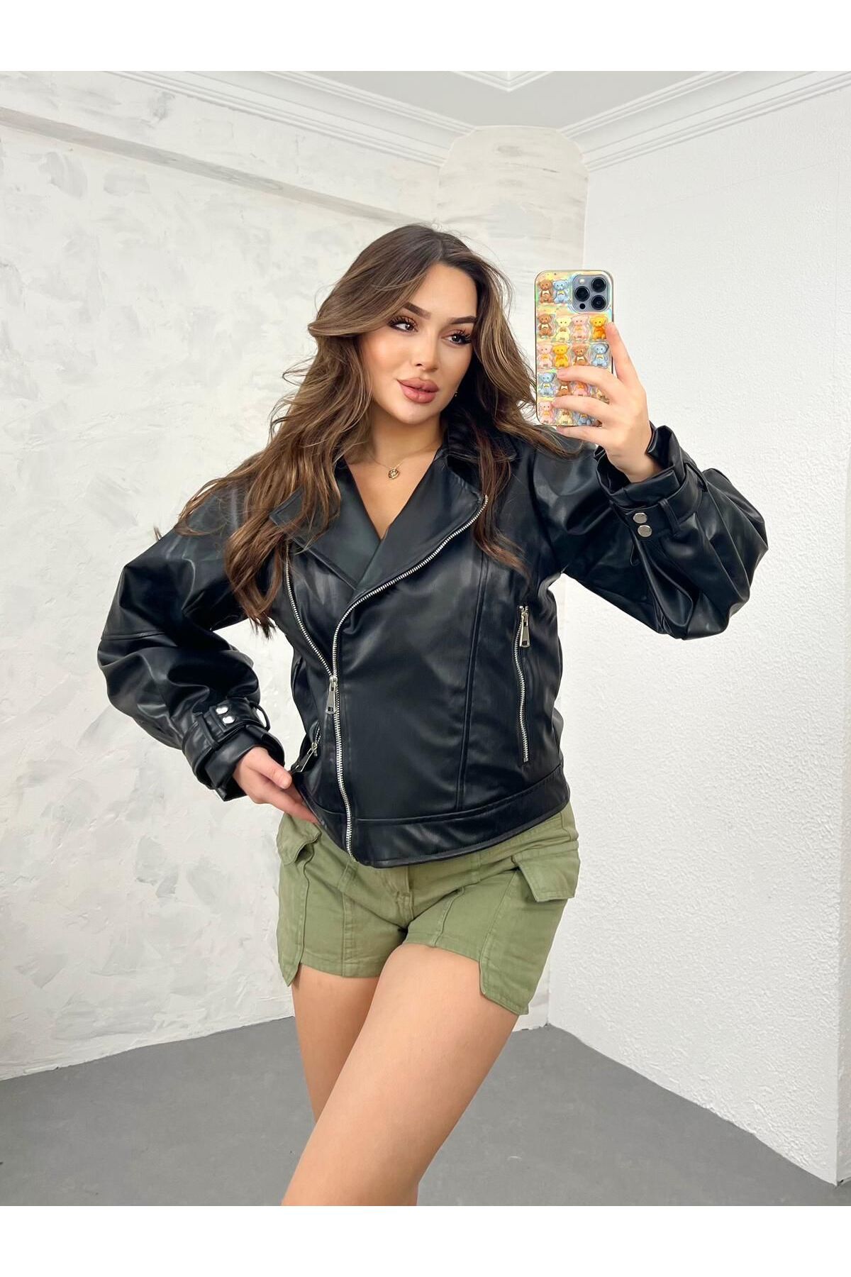 Swana-Black Leather Women's Jacket 3