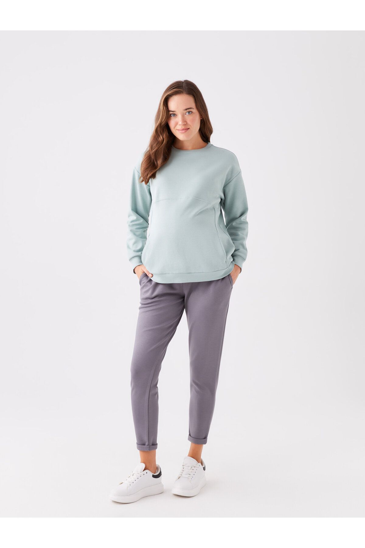 LC Waikiki-LCW Rovné těhotenské tepláky Jogger s břišními panely 1