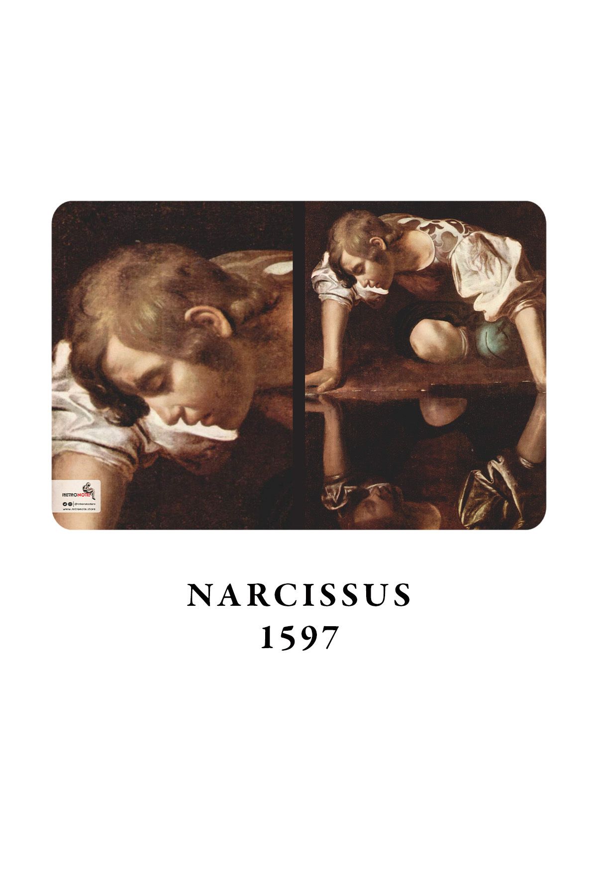 retronote-Set de 4 caiete Caravaggio 1 - Seria Narcisism - Necăptușit - 64 pagini - 14x21cm 3