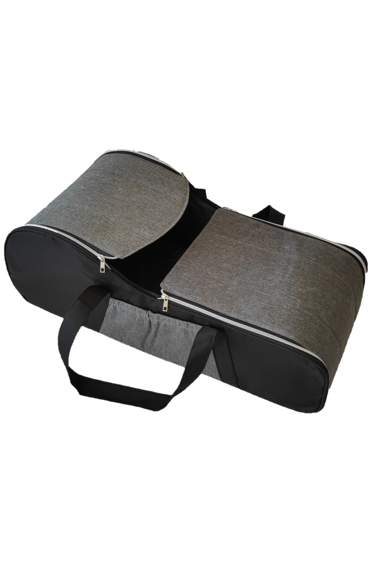 USF Portbebe Ana Kucağı + Bebek Taşıma Kanguru + Bebek Bakım Çantası 3'lü Set Çizgili Gri Siyah fotoğrafı 5 (önizleme)