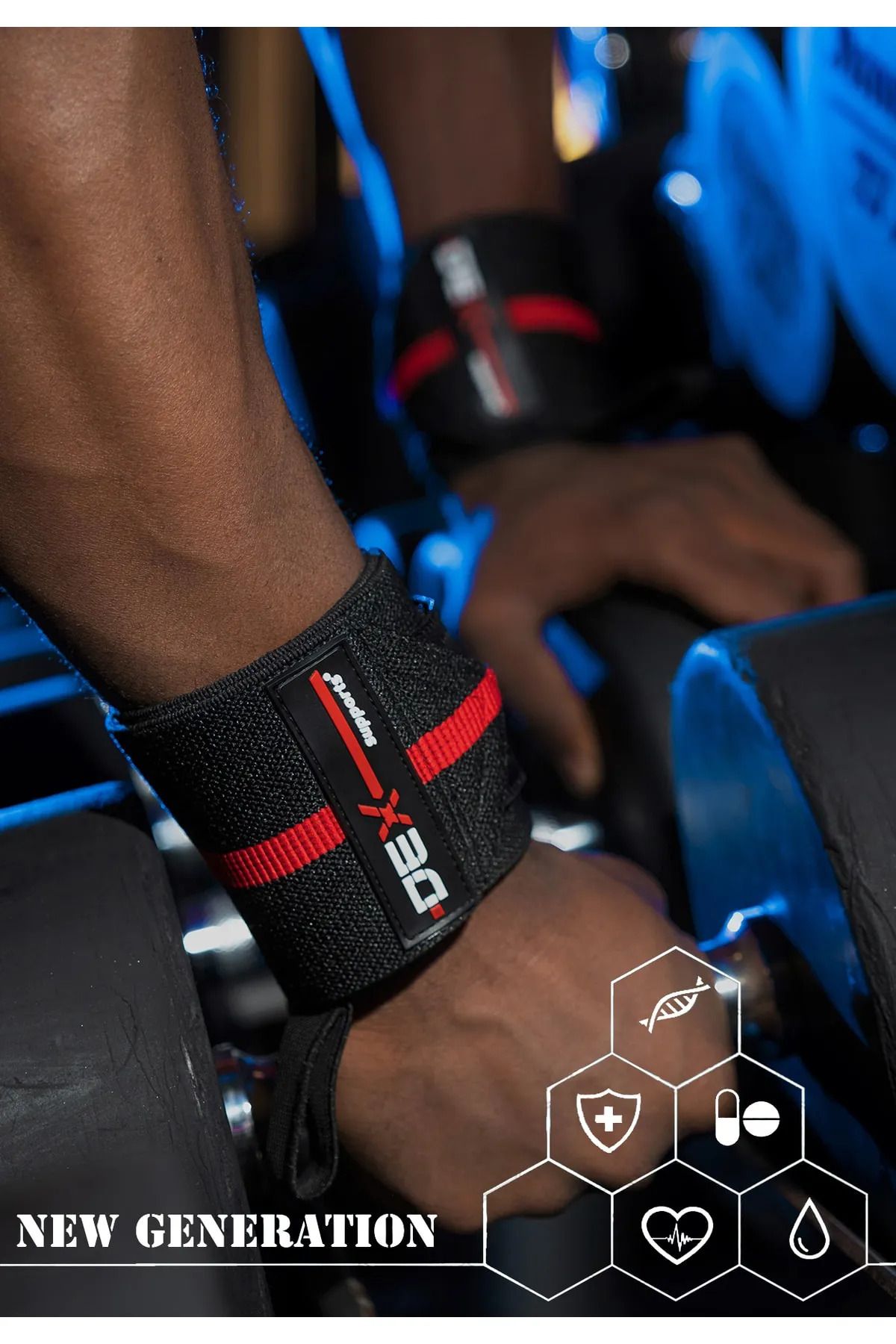 Dex Supports Lasting Energy-Lifting Straps, Elite Wrist Wraps, Knee Wraps 3-Piece PROSET 3