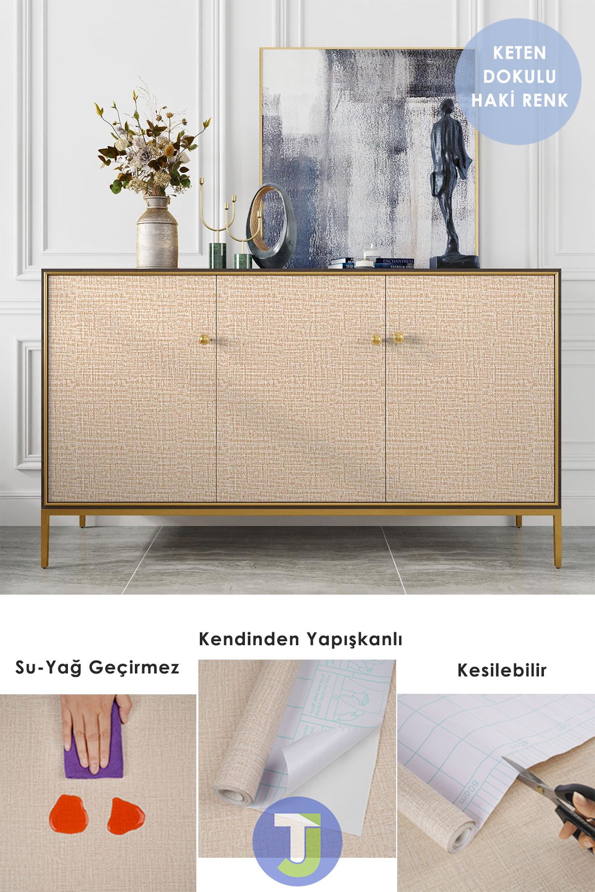 Technojet-Aspect de lenjerie autoadeziv Bucătărie Baie Blat Perete Dulap Masă Furnir 60X500cm 4