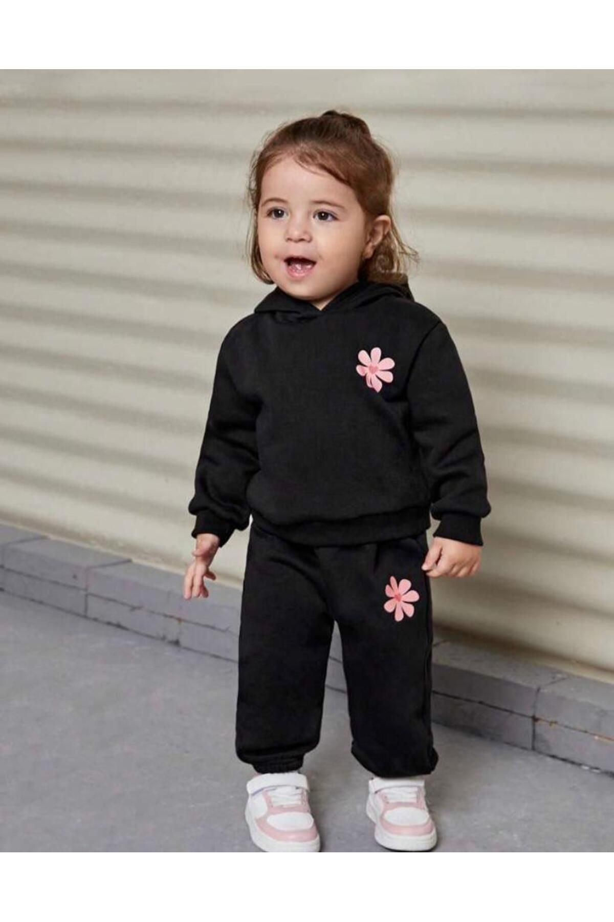 Baby girl black tracksuit clearance