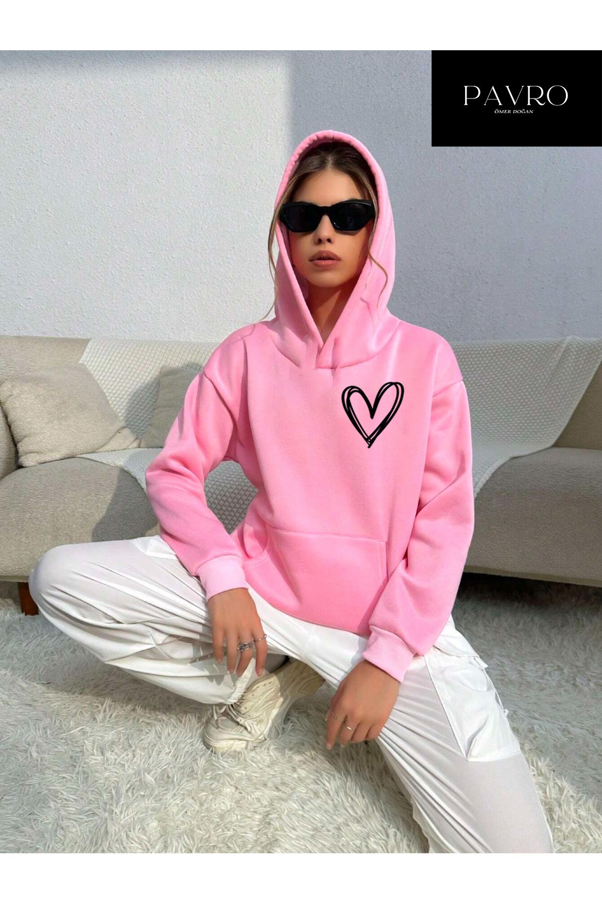 MAD COLLECTİON-Hanorac oversize dama - imprimat INIMĂ 1