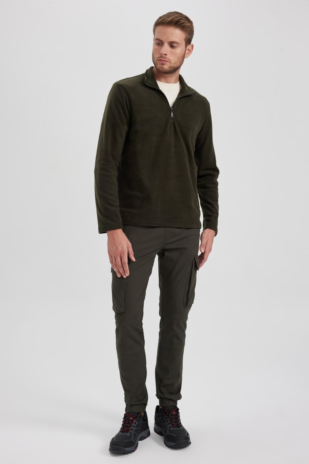 سویشرت مردانه خاکی دفاکتو | Y3996AZ23AU اورجینال - تصویر 2