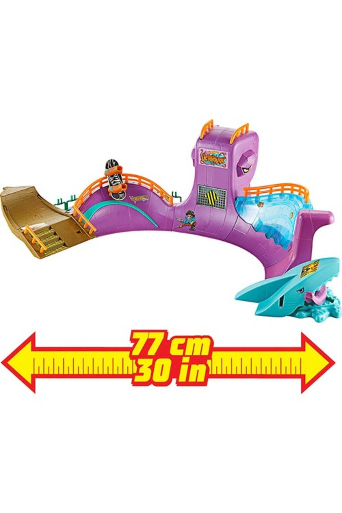 ست بازی اسکیت پارک هات ویلز - پارک اسکیت اختاپوس با لوازم جانبی برای کودکان Mattel