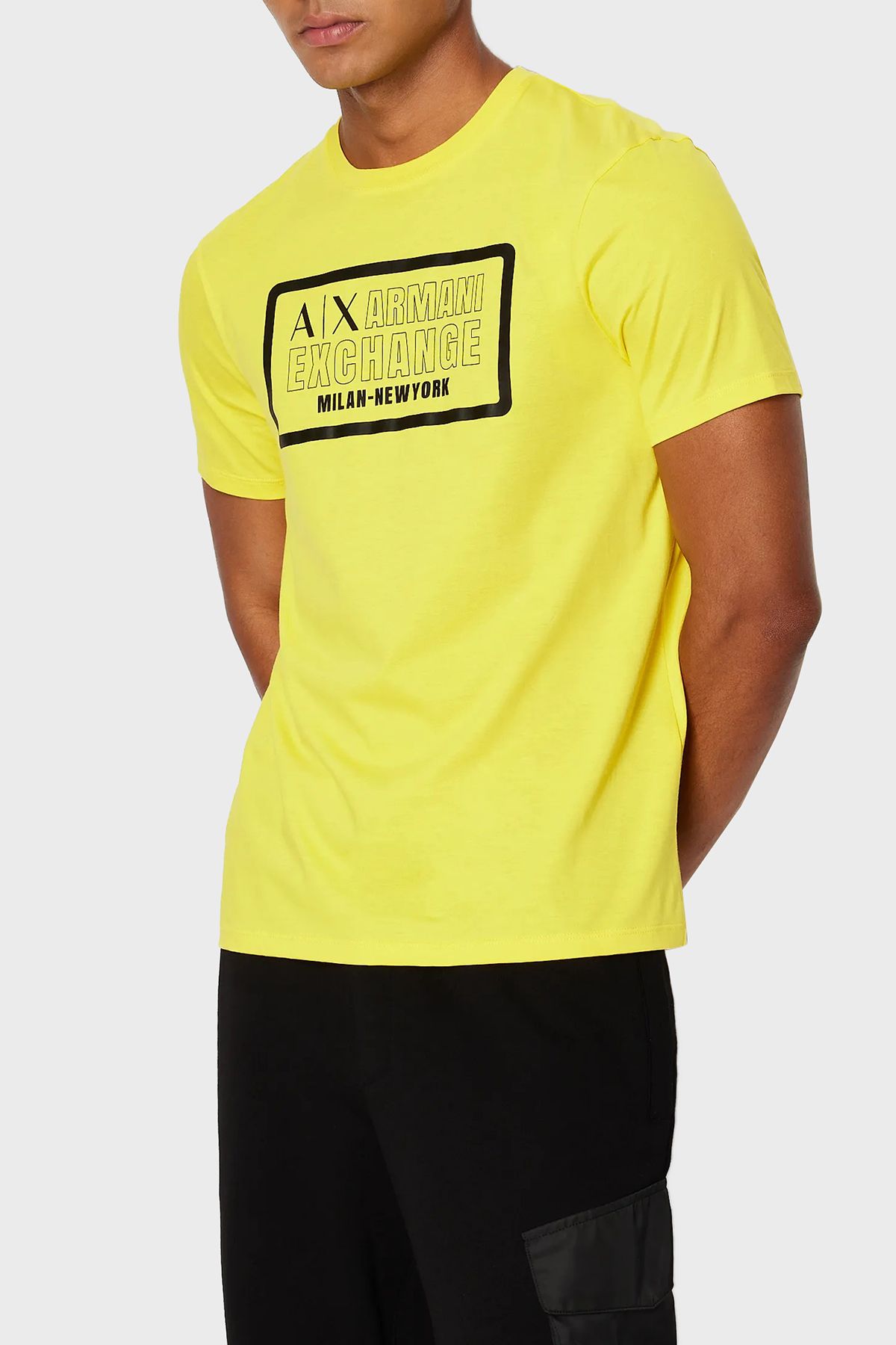 Armani exchange yellow t shirt top