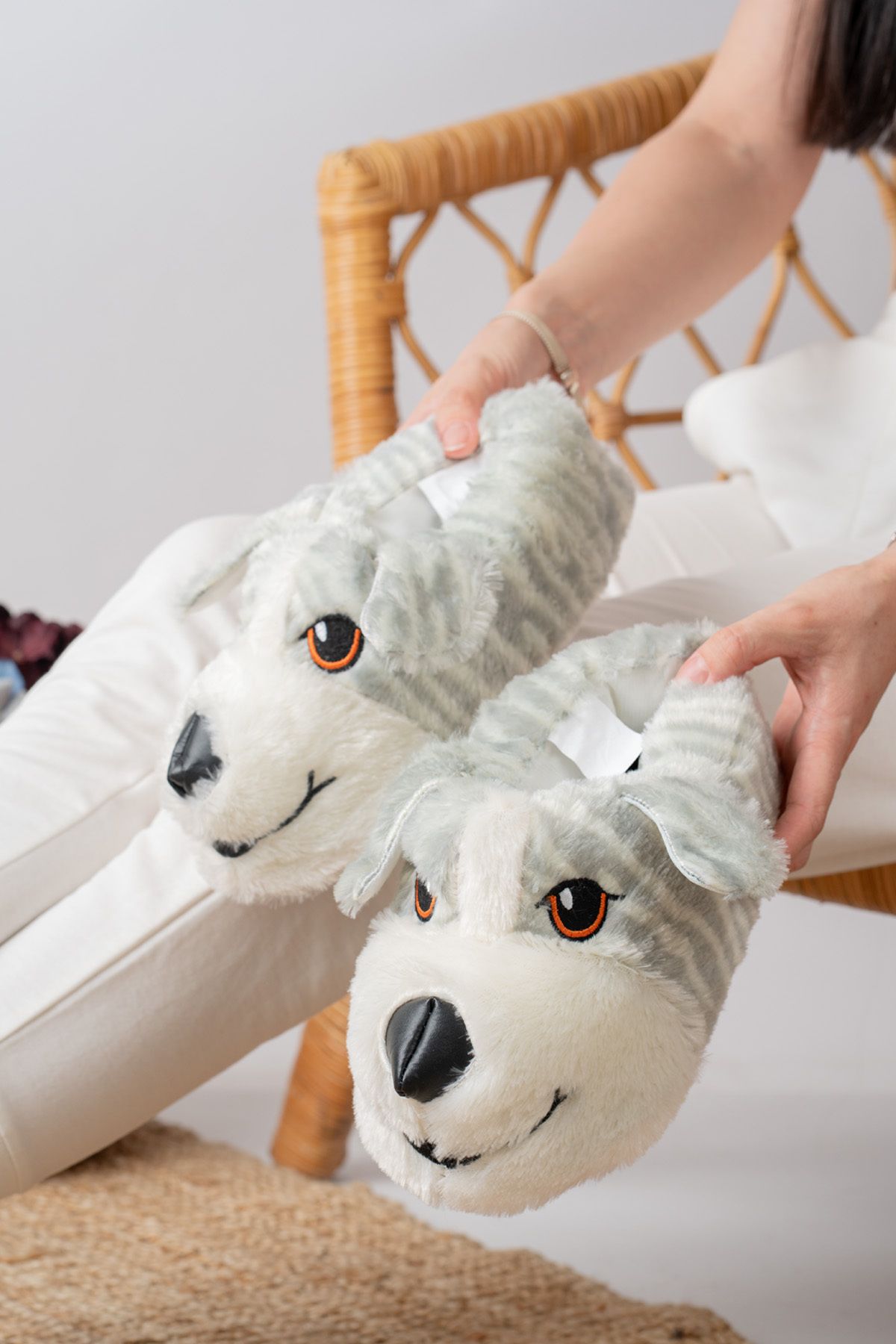 Slipcat Dog Figured Plush Slippers Home Slippers Unisex Trendyol
