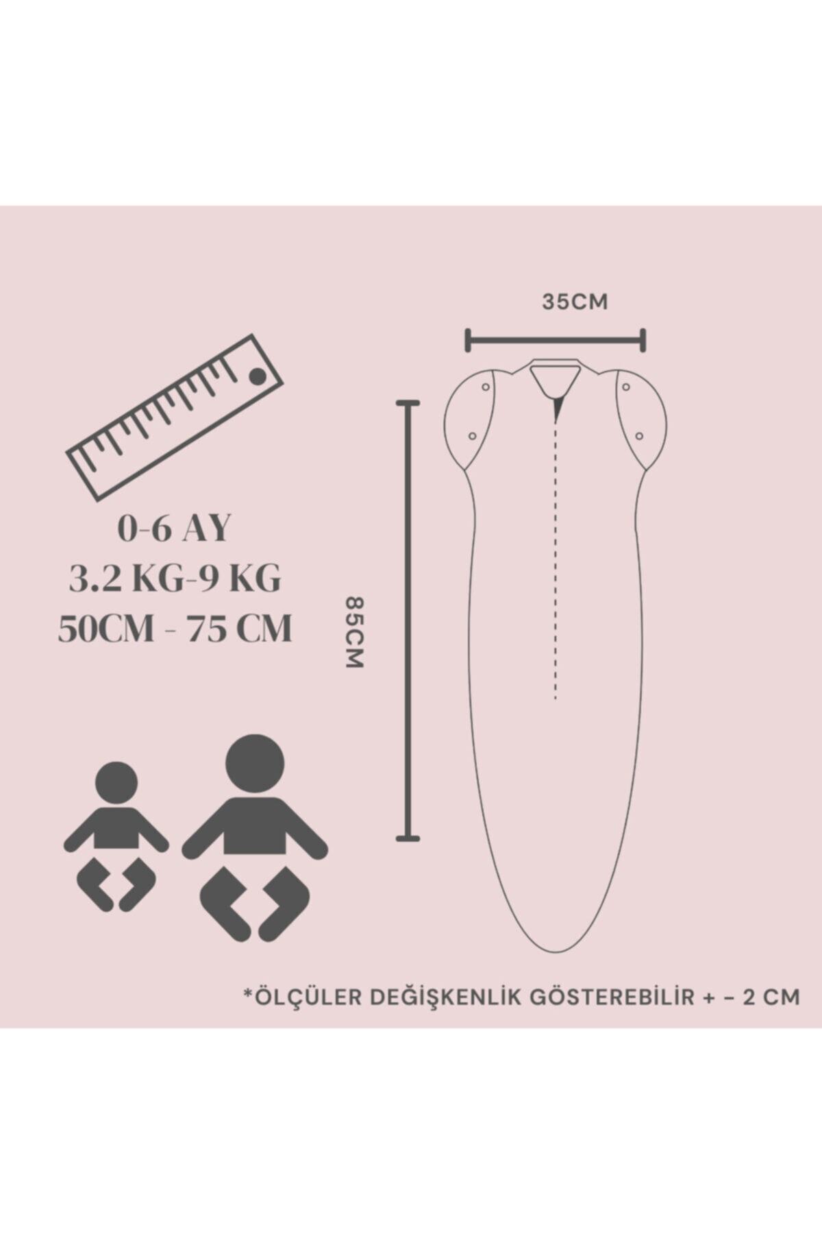 Lufasling Bebek Kundak Fuşya Desenli 0-6 Ay Beden Uyku Tulumu Penye 4 Mevsim fotoğrafı 4 (önizleme)