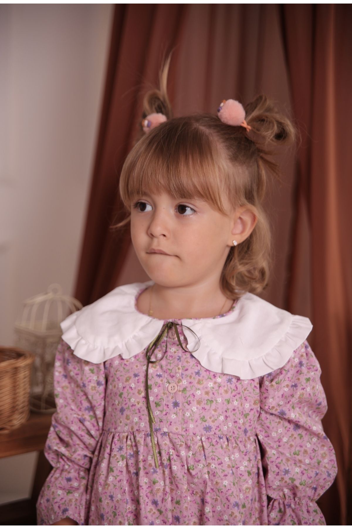 MELLY MELLY JANE PEMBE KIZ ÇOCUK POPLİN ELBİSE