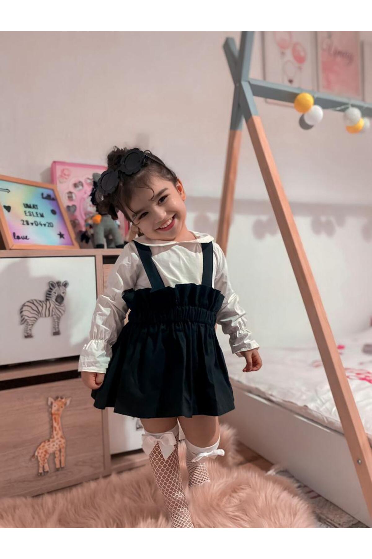 Z KİDS Siyah Kız Etekli Salopet fotoğrafı 2 (önizleme)