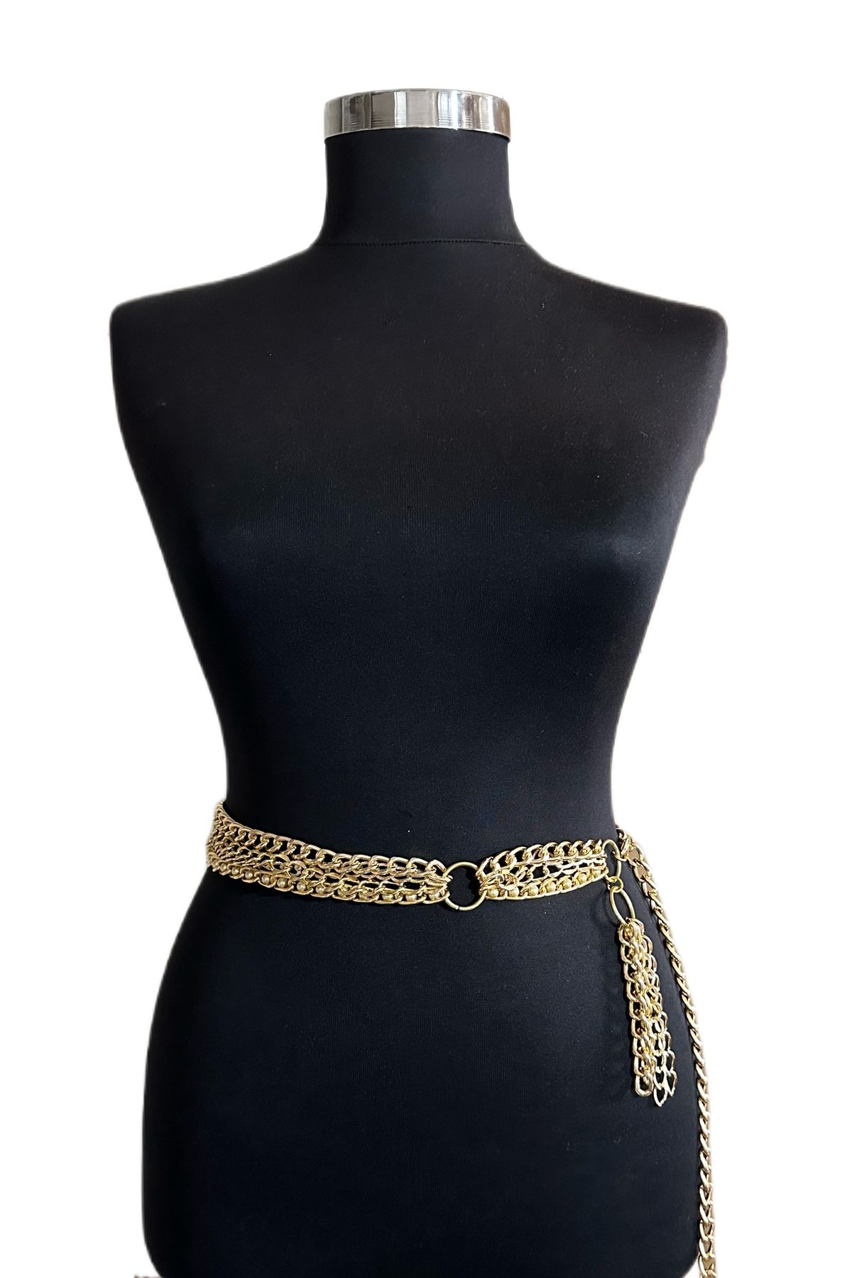 Maiden moda-Gold Color Multiple Chain Detailed Chain Belt 1