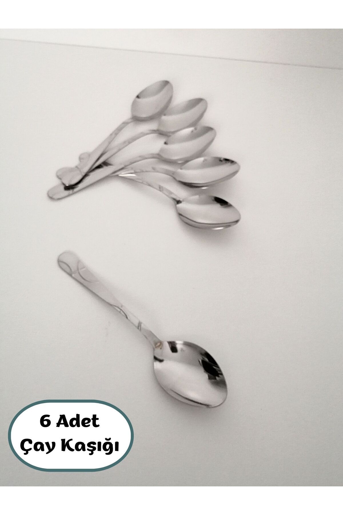 PATİKA Ev-6 Lux Stainless Steel Teaspoons with Tercan Card - 6 Sharp Grains Unbendable 1