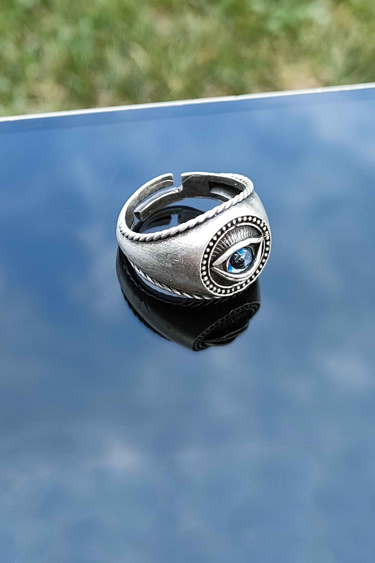 Silver eye ring hotsell