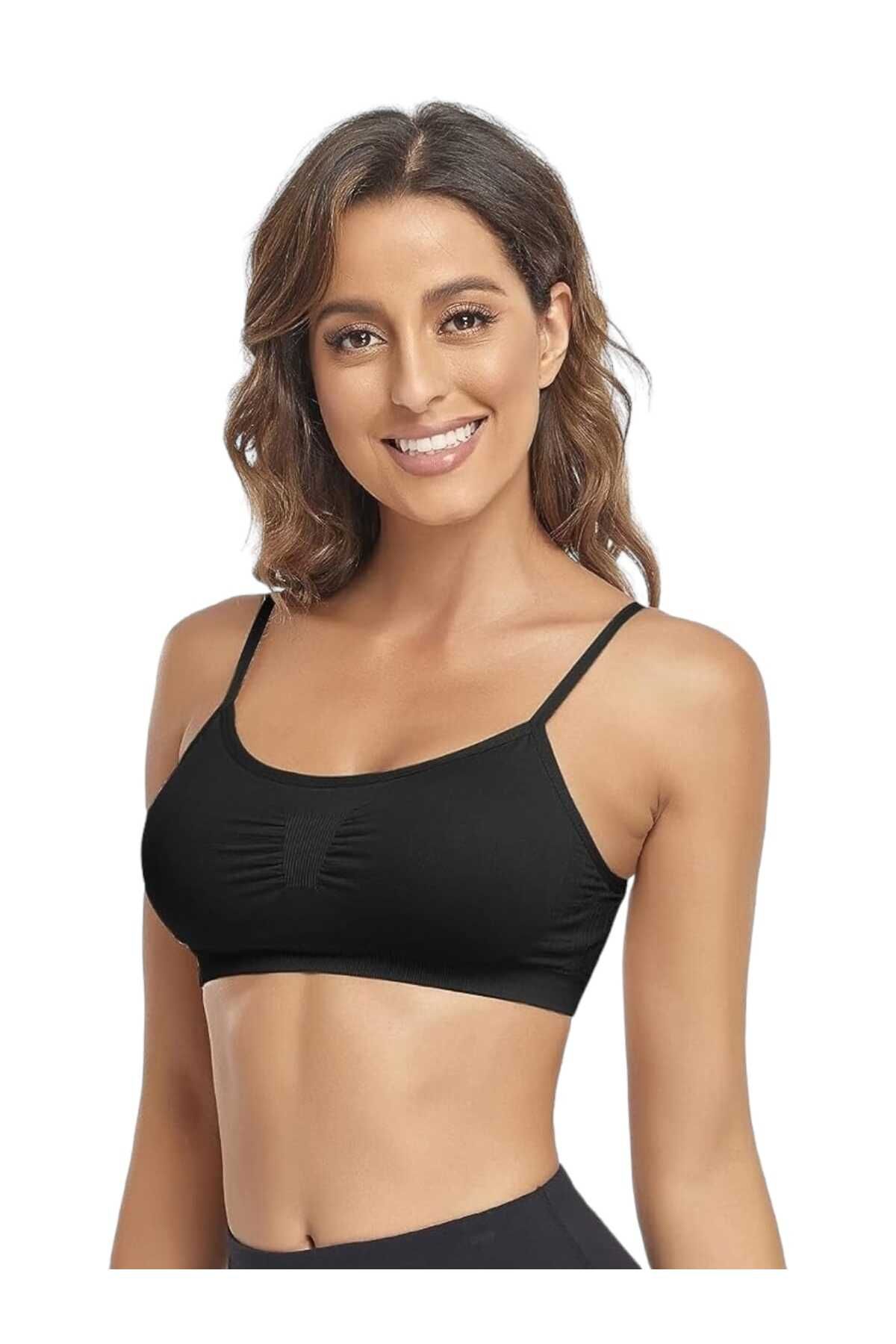 Padded sports bra with thin discount straps