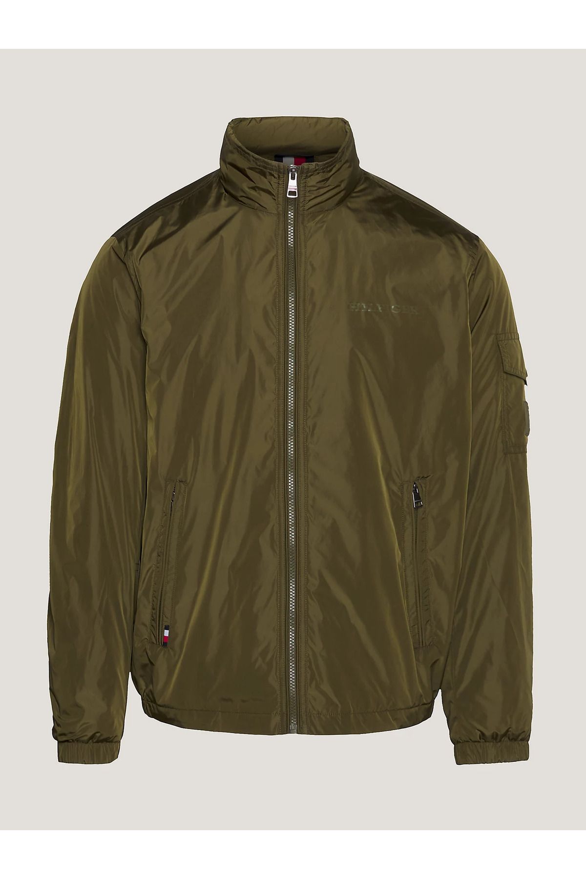 Tommy hilfiger green bomber jacket best sale