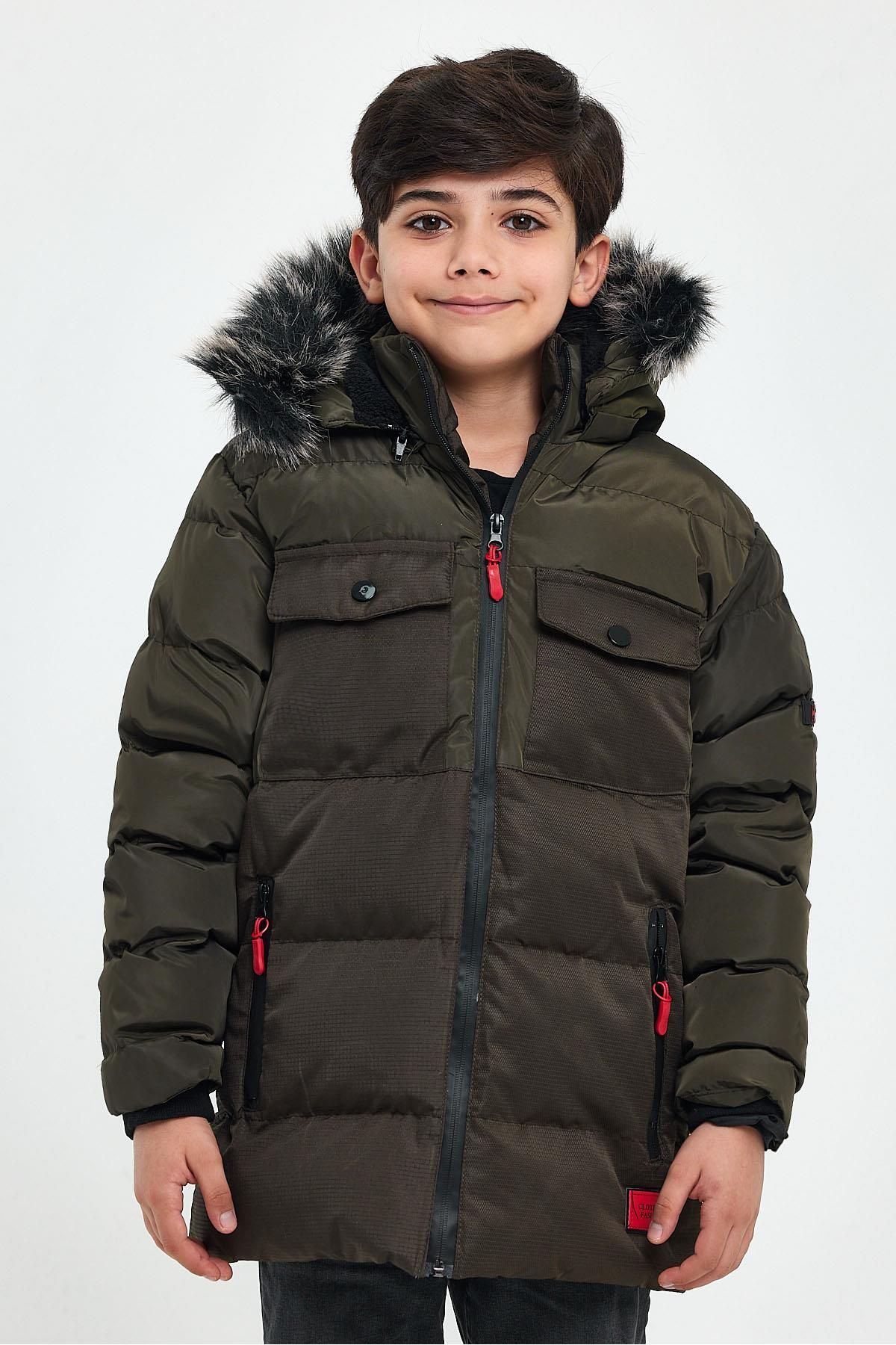 Boys fur lined coat hot sale