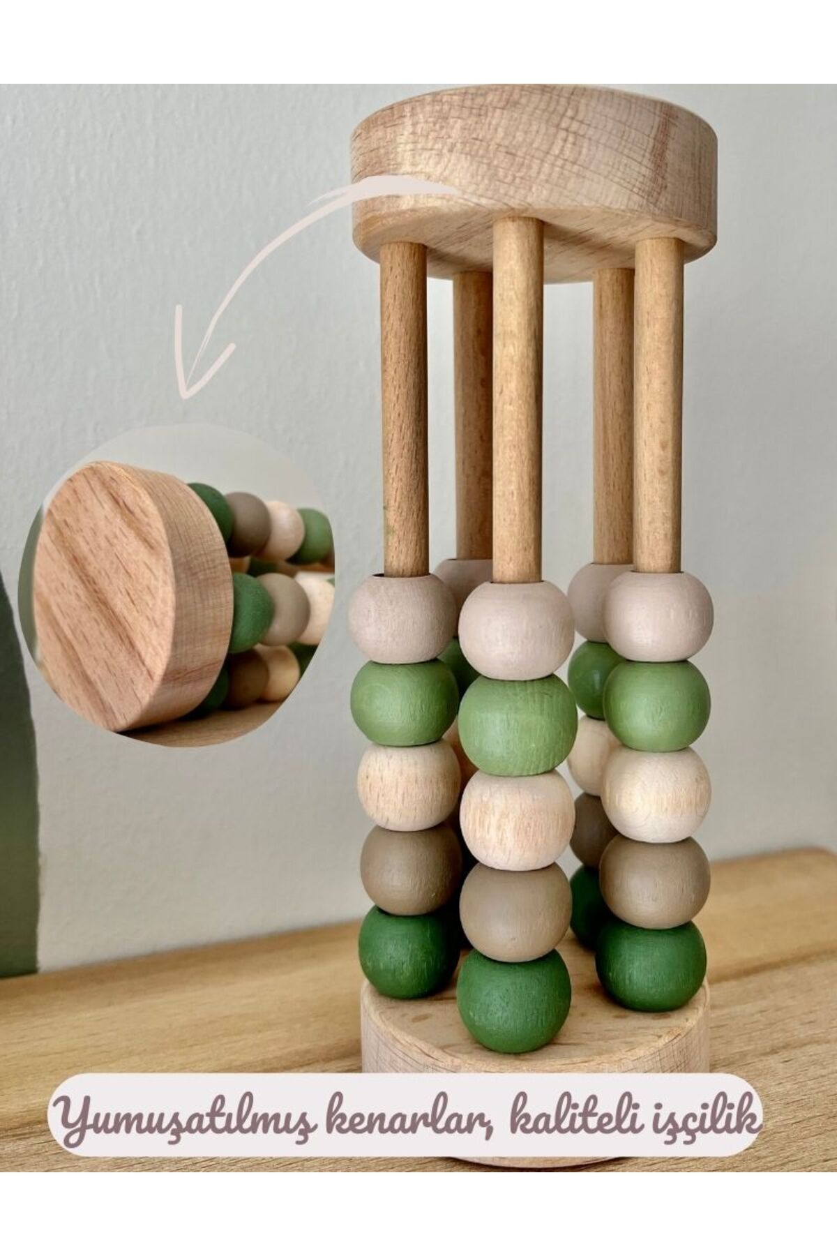 DORU Doğal Sağlıklı Ahşap Oyuncak Montessori Abaküs Matematik Çocuk Bebek Odası Dekor fotoğrafı 3 (önizleme)