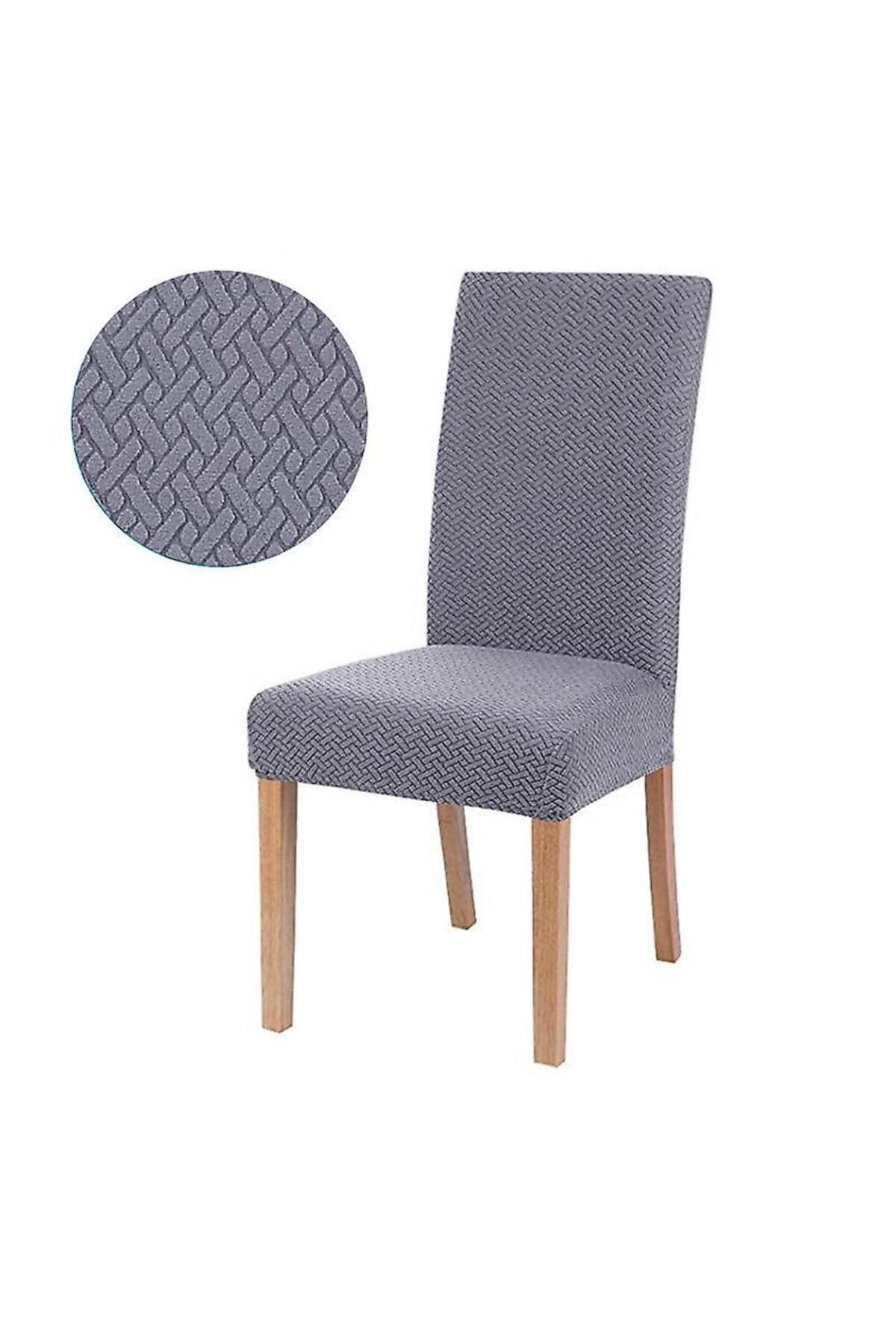 روکش صندلی خاکستری پارچه ای لیکرو با الگوی آجر لاستیک انعطاف پذیر 6  Bright Home