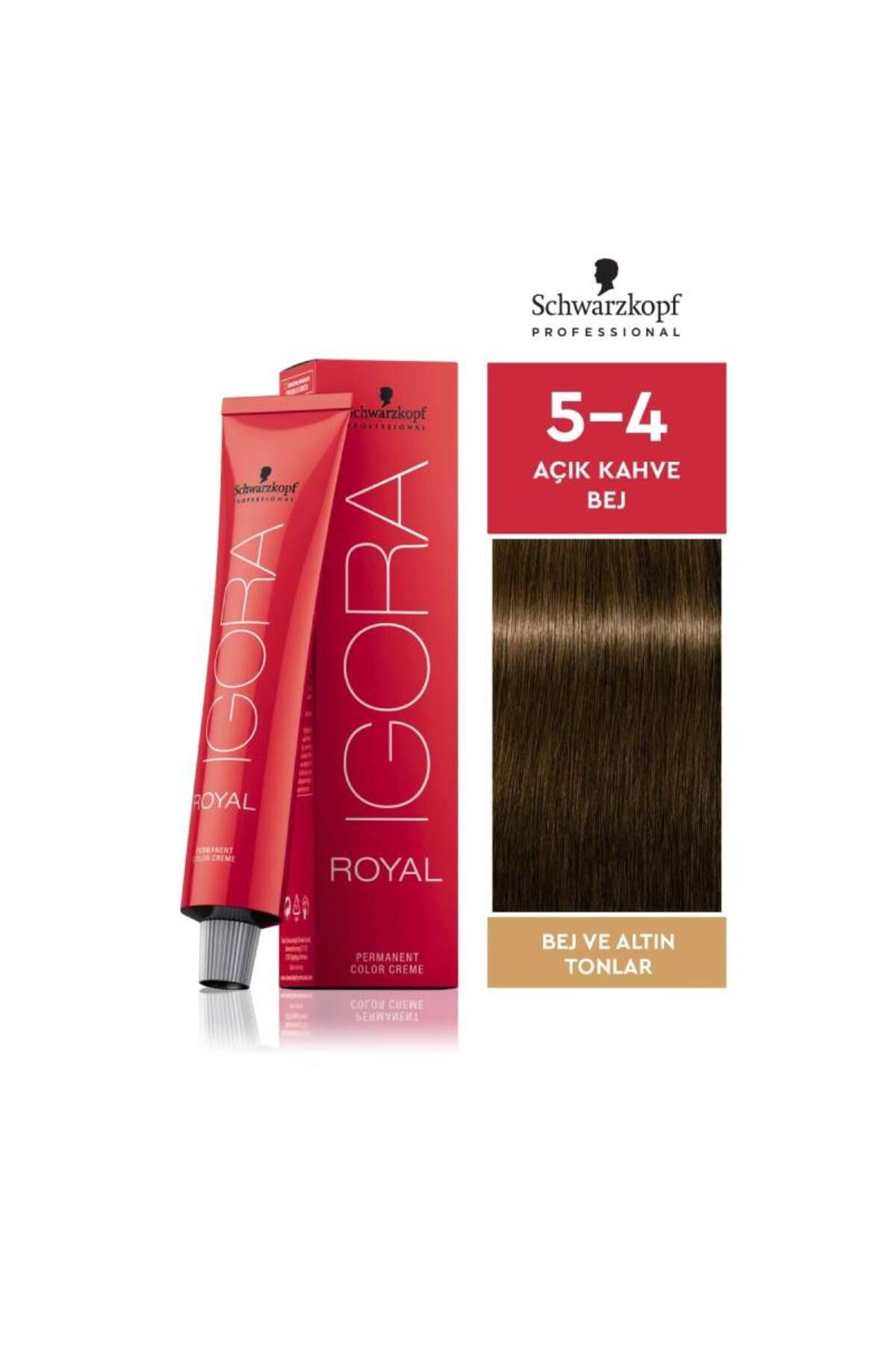 رنگ مو ایگورا رویال گلدن تونز 5-4 قهوه ای روشن بژ 60 میلی لیتر Schwarzkopf