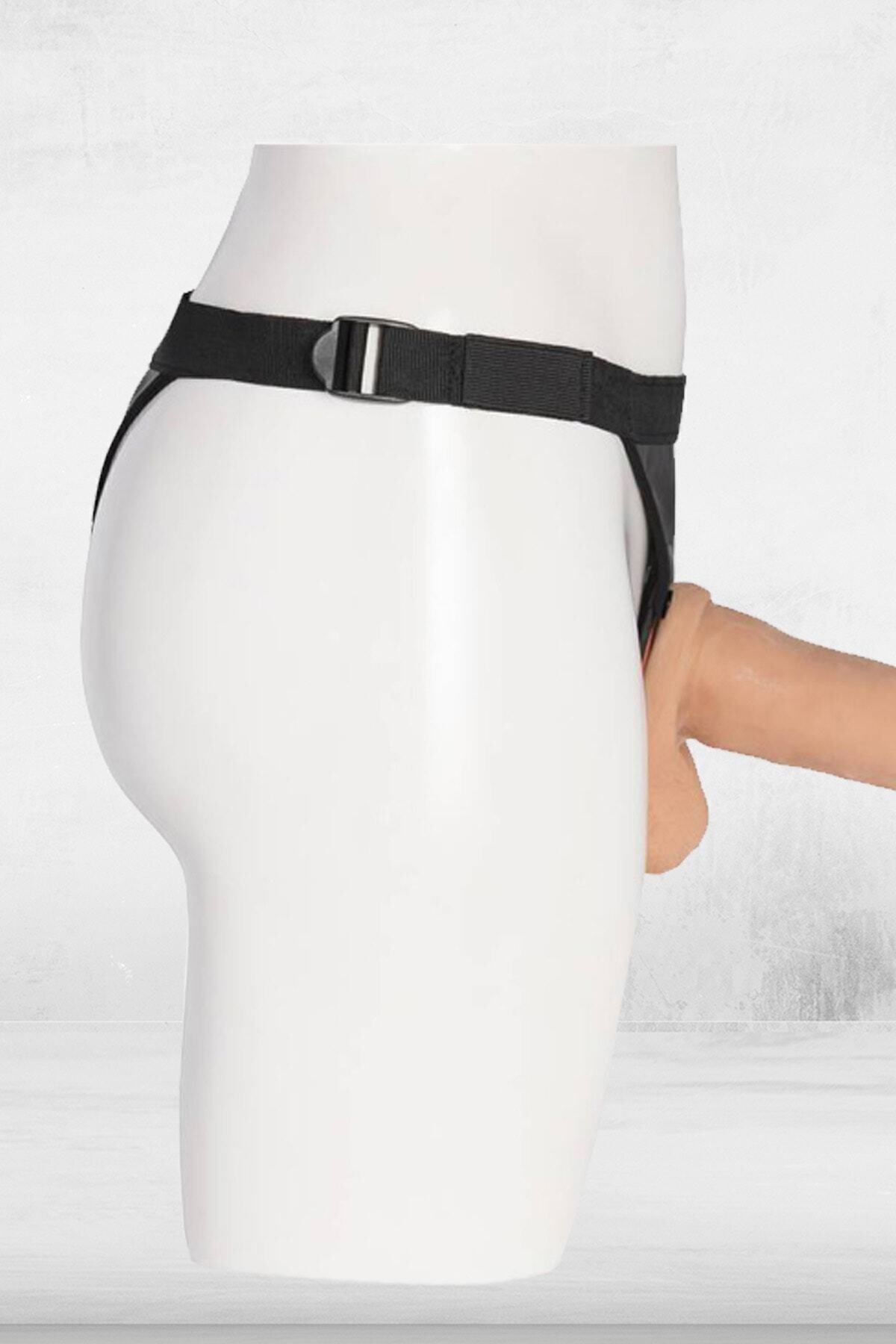 Suni Deri Belden Bağlamalı Strapon Protez Takma Penis Kemeri 5